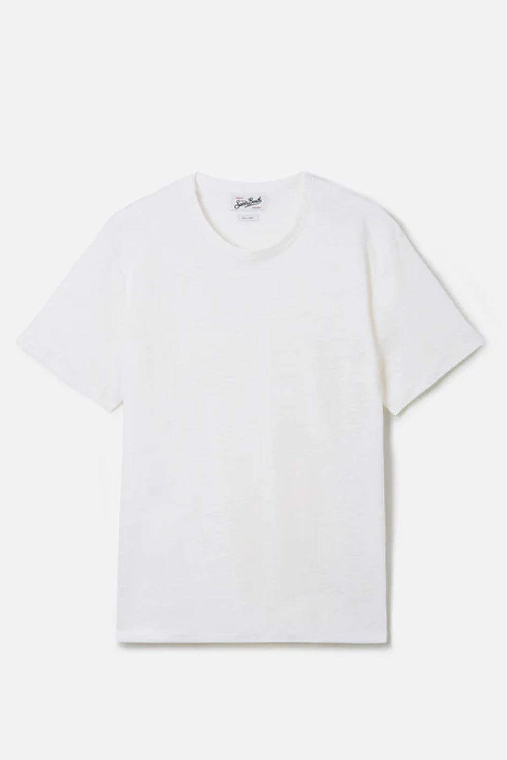 T-shirt Ecstasea mc2 in puro lino blu con logo ricamato ECS0003 -01138L Mc2 Saint Barth 