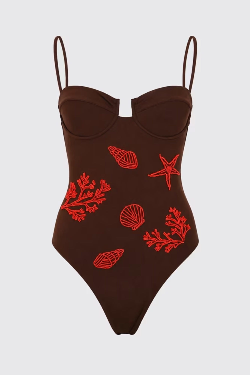 Costume intero MC2 Saint Barth con scollo a cuore e ricami di perline MEDE002 -08586L Mc2 Saint Barth 