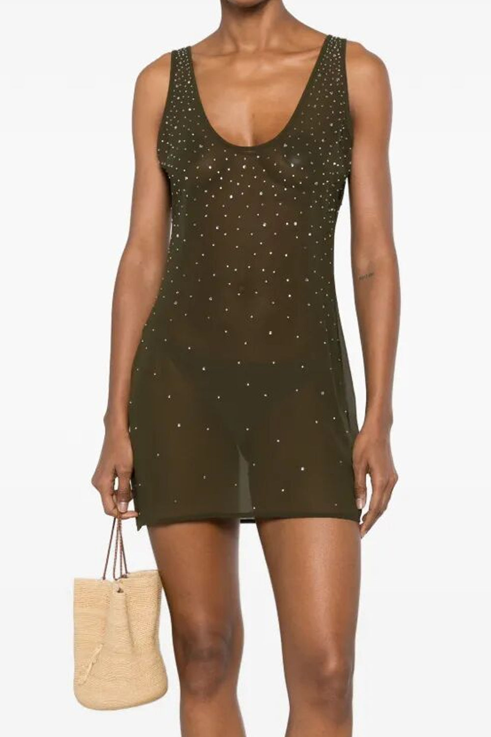 mini abito trasparente con strass RAA0001 -08197L Mc2 Saint Barth 