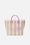 Borsa Vanity regular in canvas a righe verticali