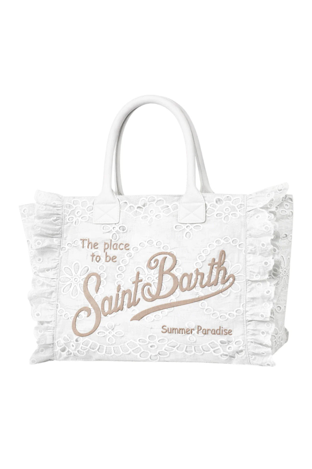 MC2 Saint Barth Vanity Bag in pizzo sangallo con volant VANI0029 -09063L Mc2 Saint Barth 