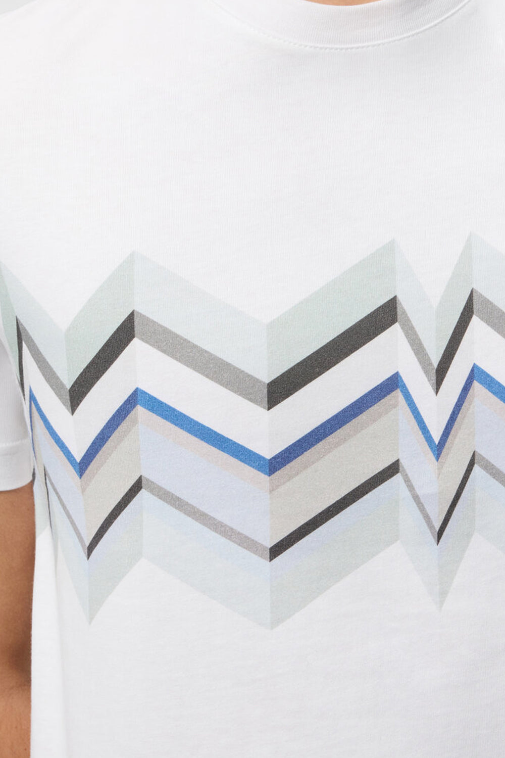 T-shirt girocollo in cotone con stampa zig zag irregolare BS26SL00 BJ00QPS01KI Missoni 