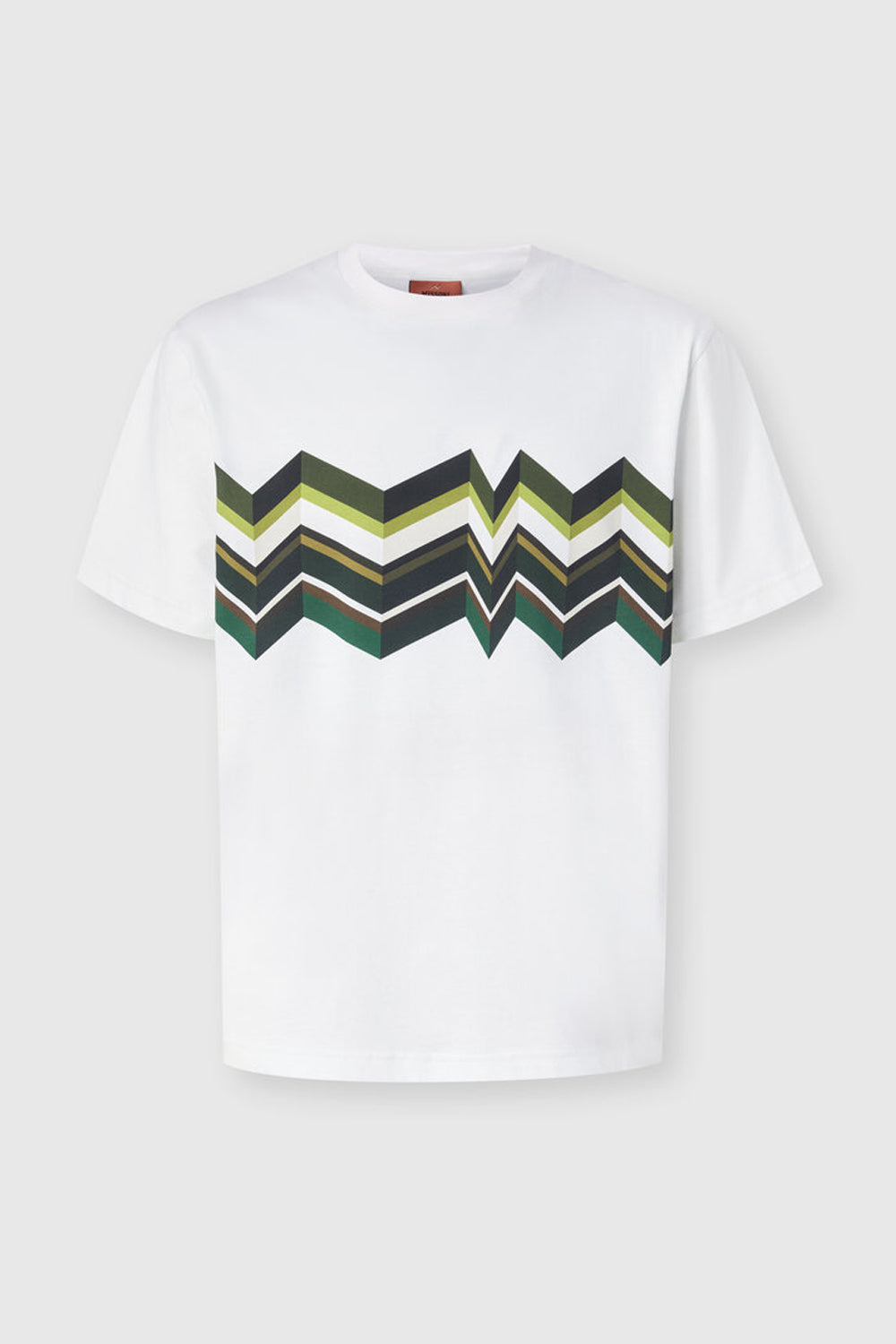 T-shirt girocollo in cotone con stampa zig zag irregolare BS26SL00 BJ00QPS01KS Missoni 