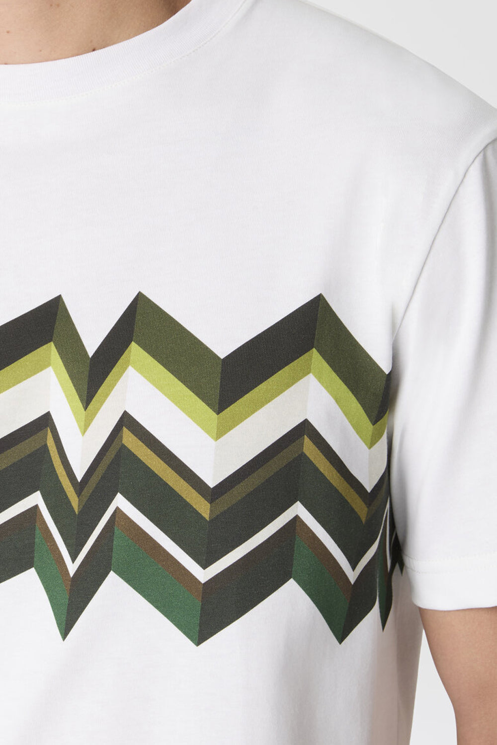 T-shirt girocollo in cotone con stampa zig zag irregolare BS26SL00 BJ00QPS01KS Missoni 