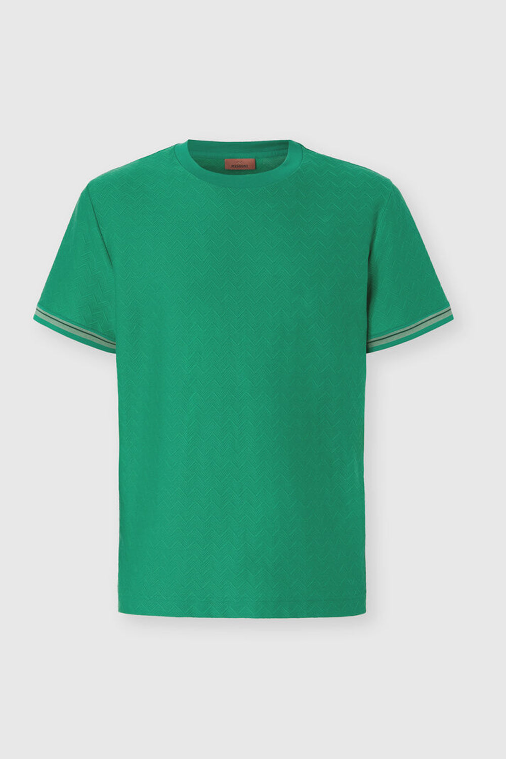 T-shirt girocollo in cotone jacquard con zig zag tono su tono BS26SL01 BJ00QMS6164 Missoni 