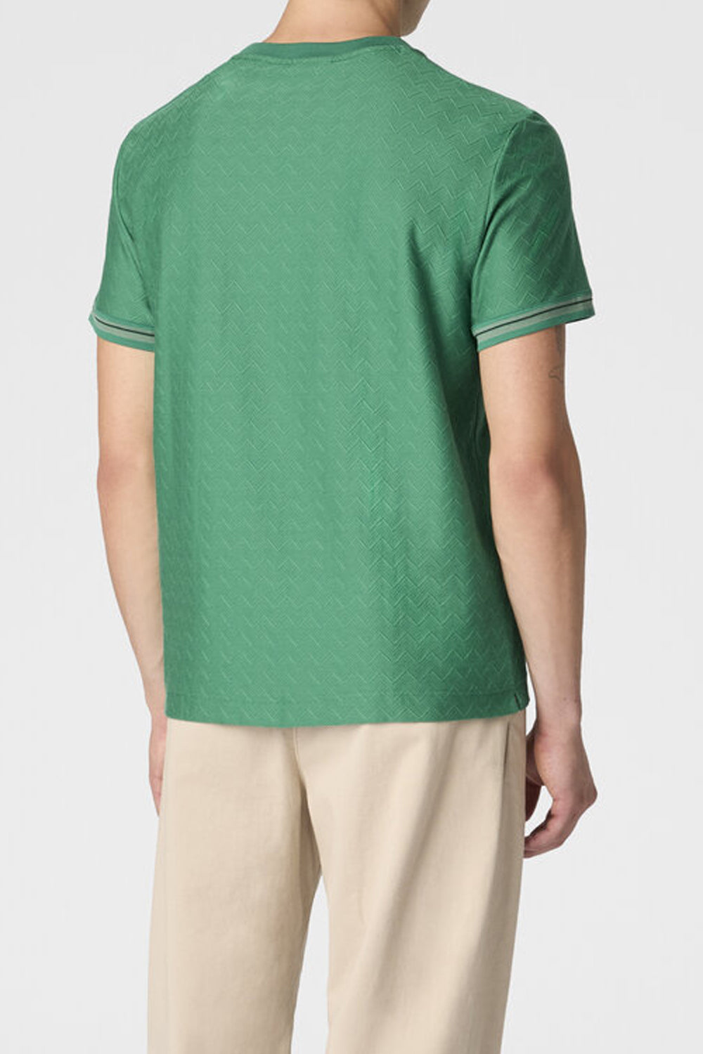 T-shirt girocollo in cotone jacquard con zig zag tono su tono BS26SL01 BJ00QMS6164 Missoni 