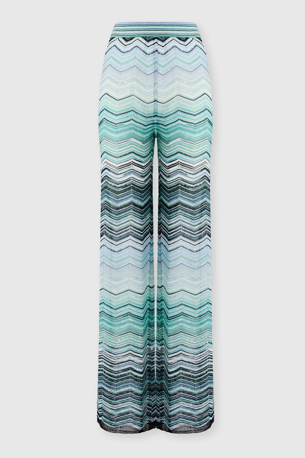 Pantaloni ampi in viscosa chevron lamé con paillettes DS26SI0C BK01H9SMSN4 Missoni 