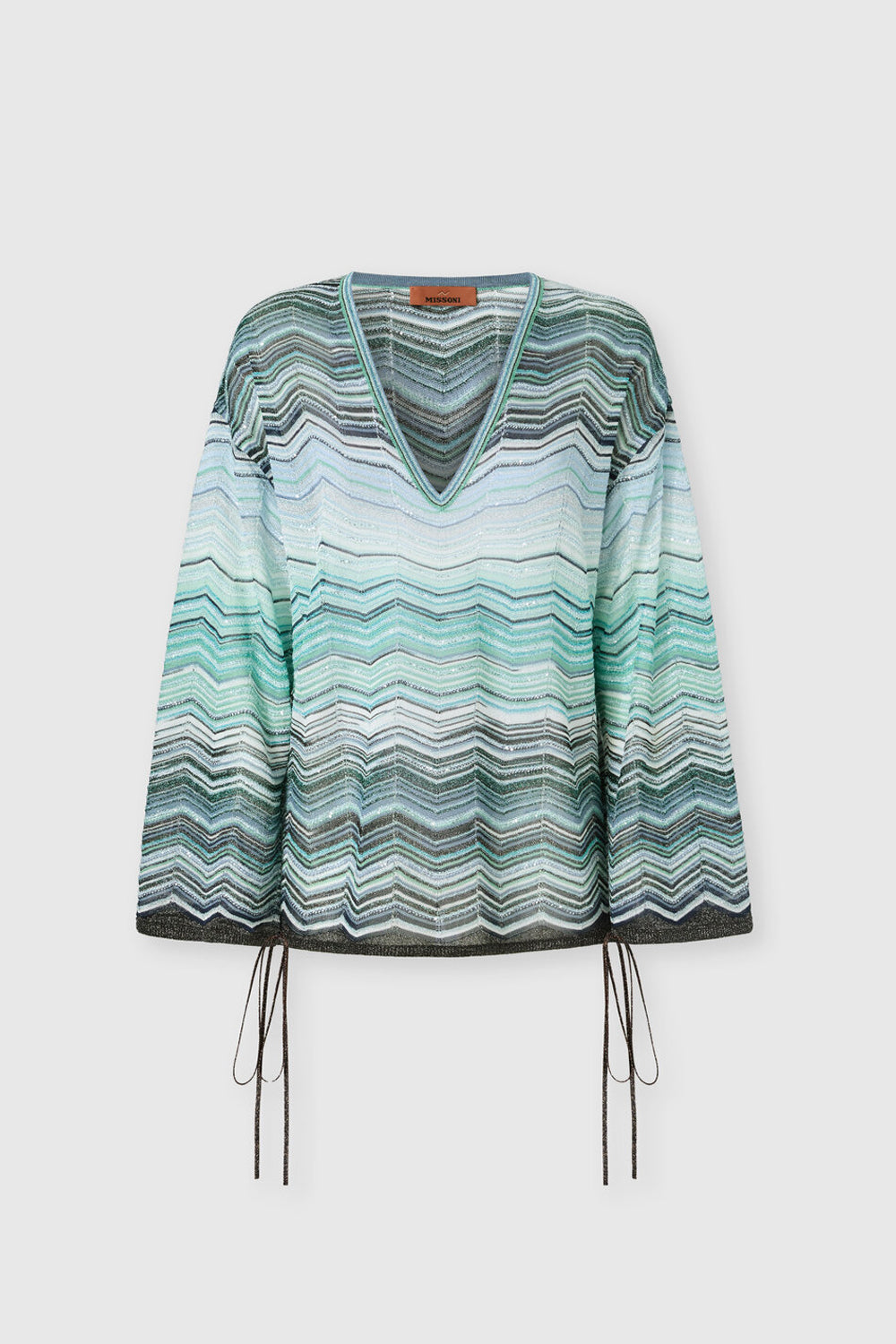 Blusa over in viscosa chevron lamé con paillettes DS26SJ0F BK01H9SMSN4 Missoni 