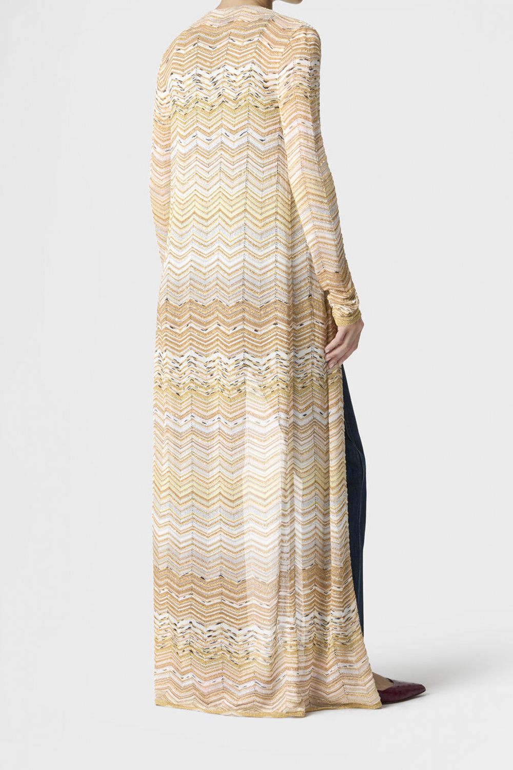 Cardigan lungo motivo chevron con paillettes DS26SM0H BK01H9SM9ZU Missoni 