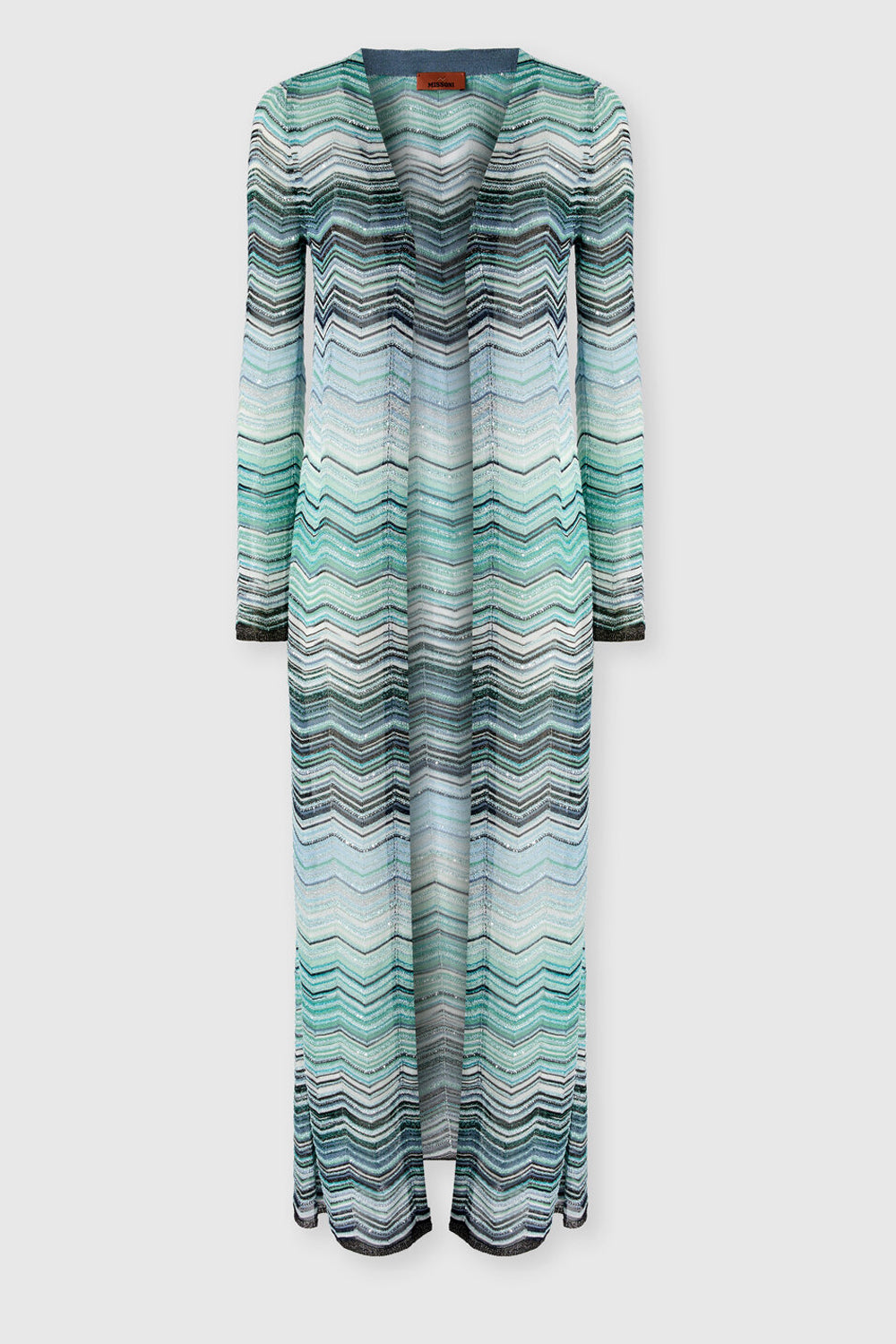 Cardigan lungo motivo chevron con paillettes DS26SM0H BK01H9SMSN4 Missoni 