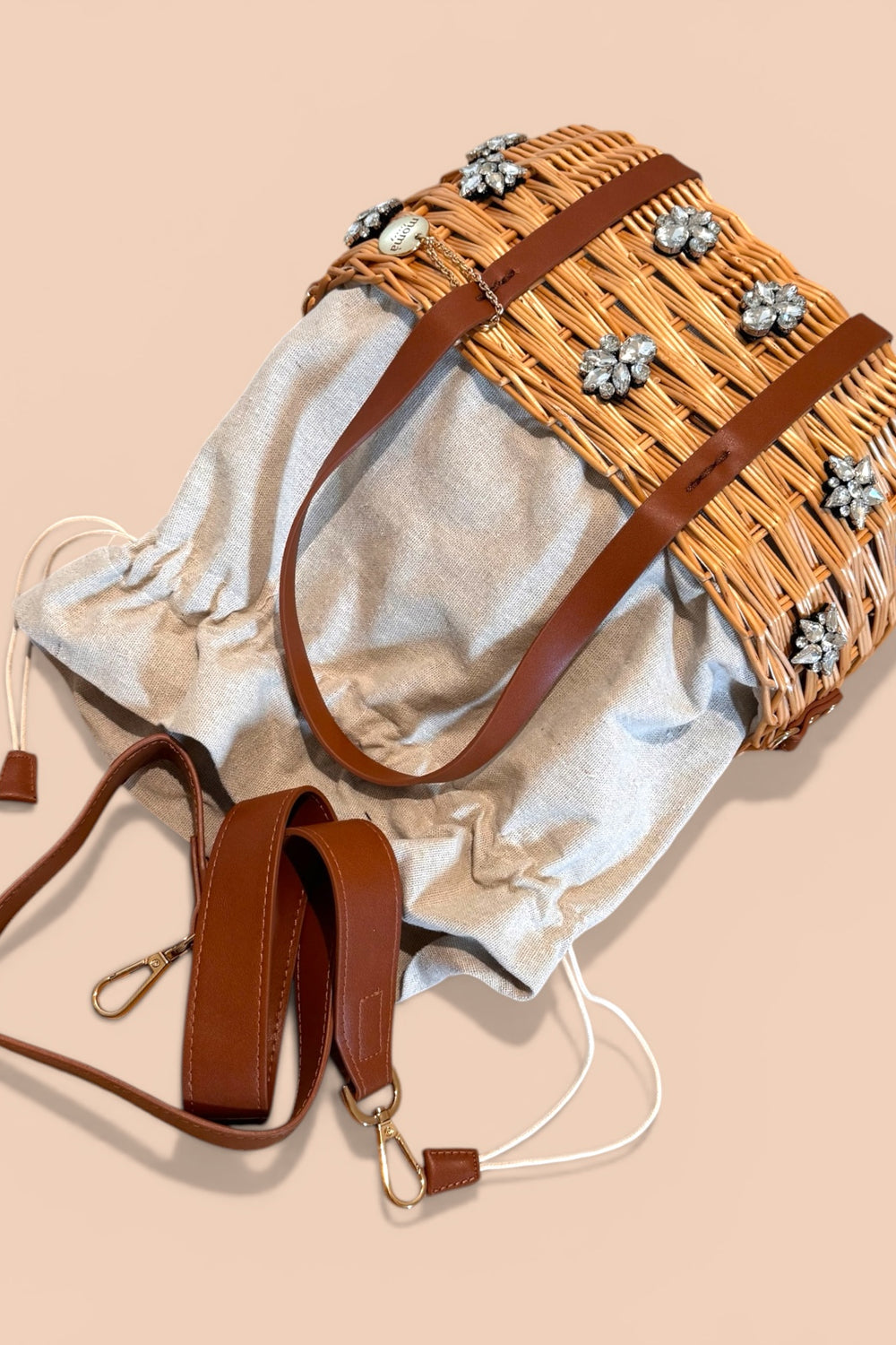 Borsa in paglia SAINT TROPEZ CUOIO Momà Luxury 