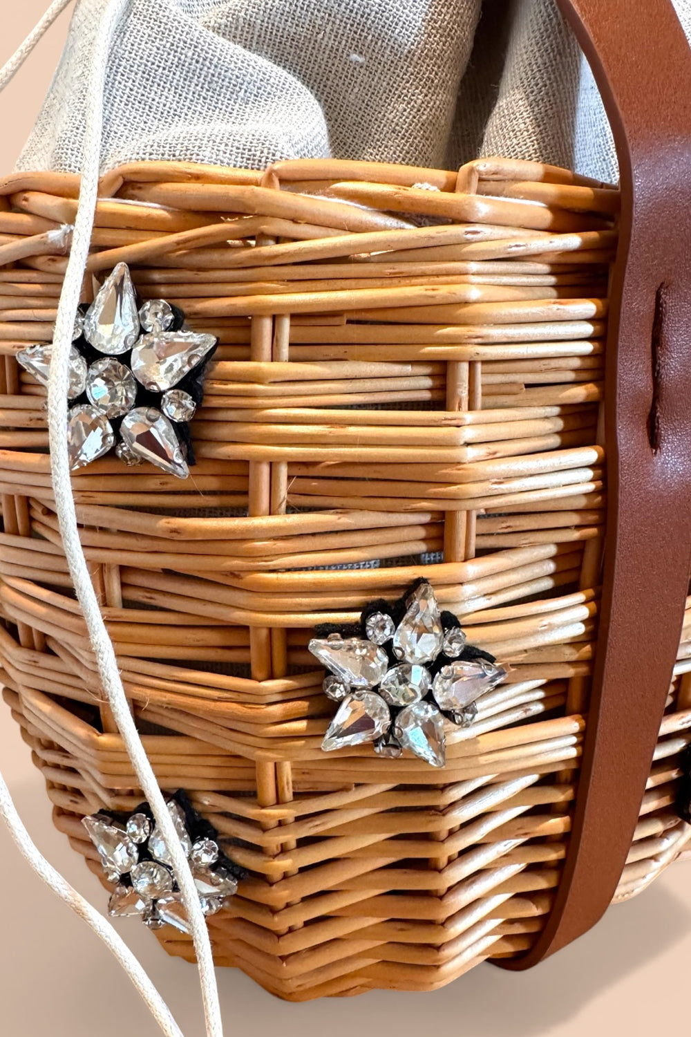 Borsa in paglia SAINT TROPEZ CUOIO Momà Luxury 