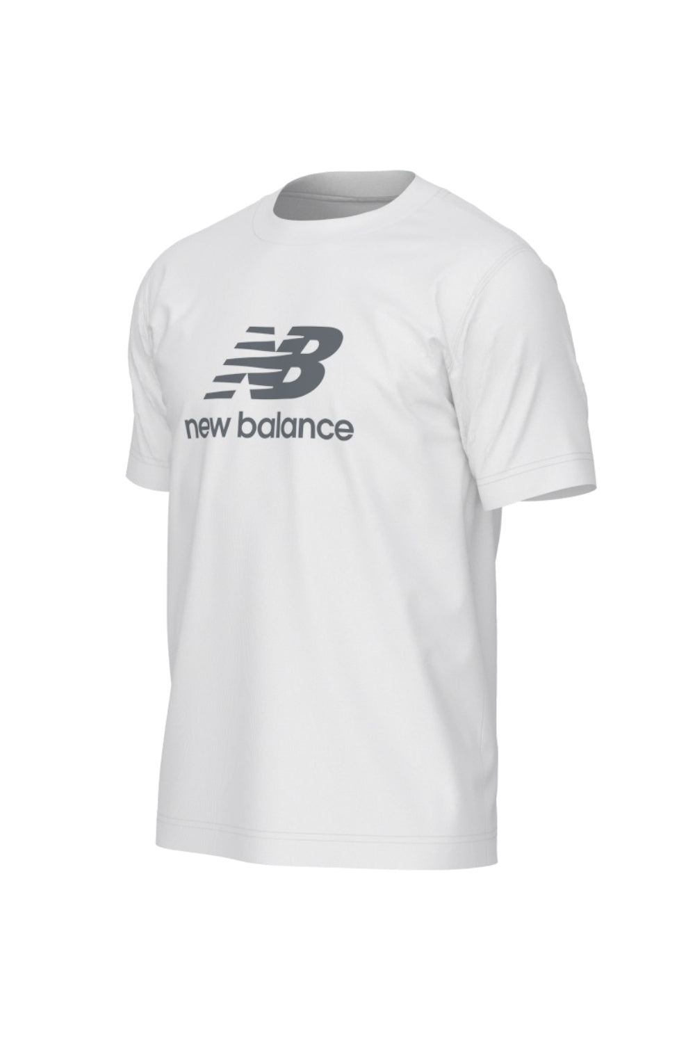 t-shirt girocollo a manica corta in cotone con scritta logo grande sul petto al centro MT41502 WT New Balance 