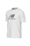 t-shirt girocollo a manica corta in cotone con scritta logo grande sul petto al centro MT41502 WT New Balance 