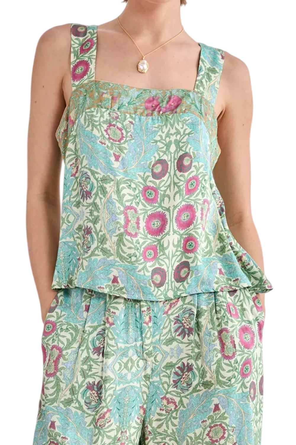 Top Donna con Fiori e Paillettes GF.KRINI ACQUA NKN Nekane 