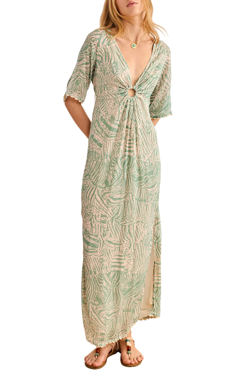 Abito Lungo Donna Cut-Out Bicolore GF.RYOKAN ACQUA NKN Nekane 