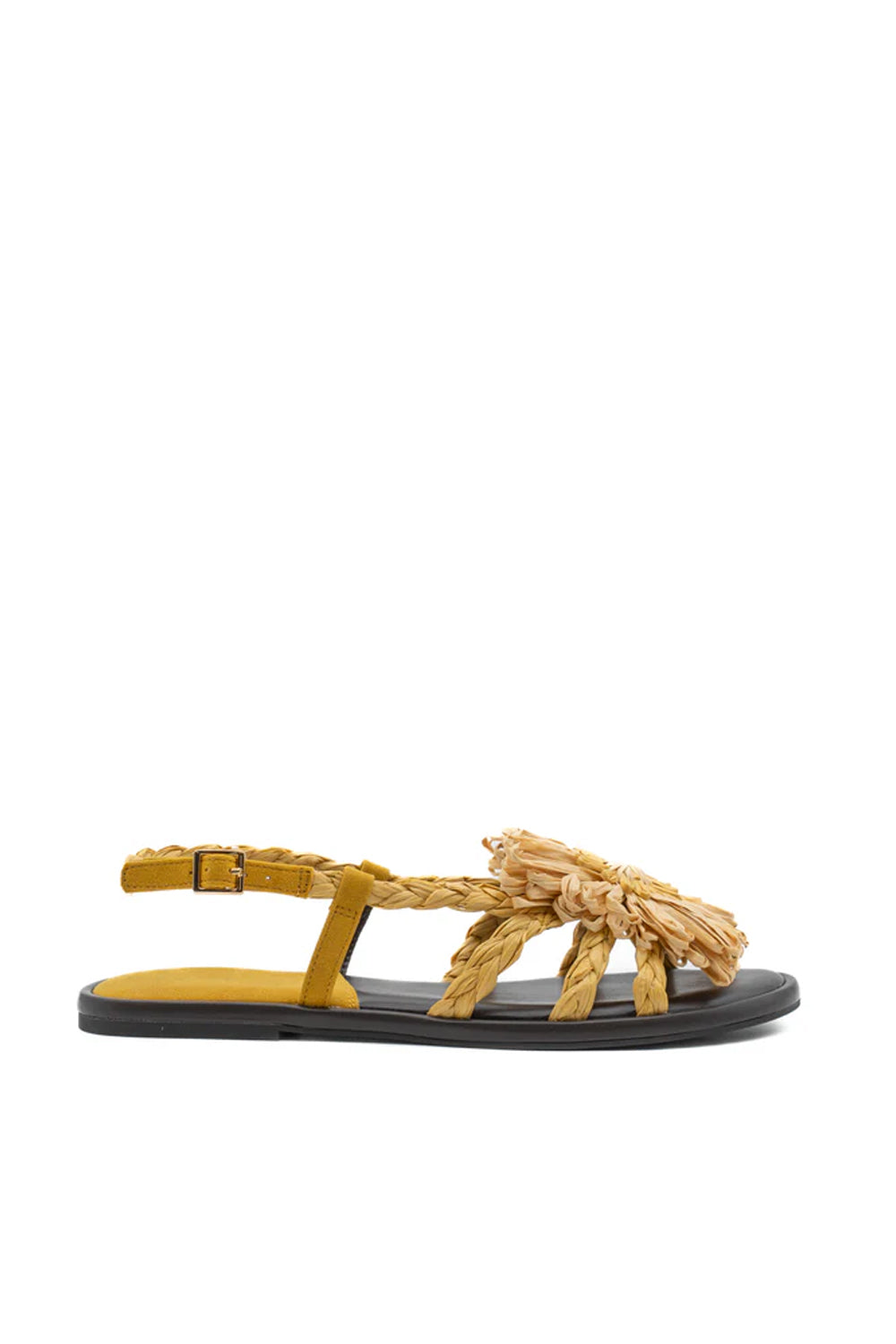 Sandalo basso in rafia 100% con decorazione floreale ALICIA /NATURAL Palomitas 