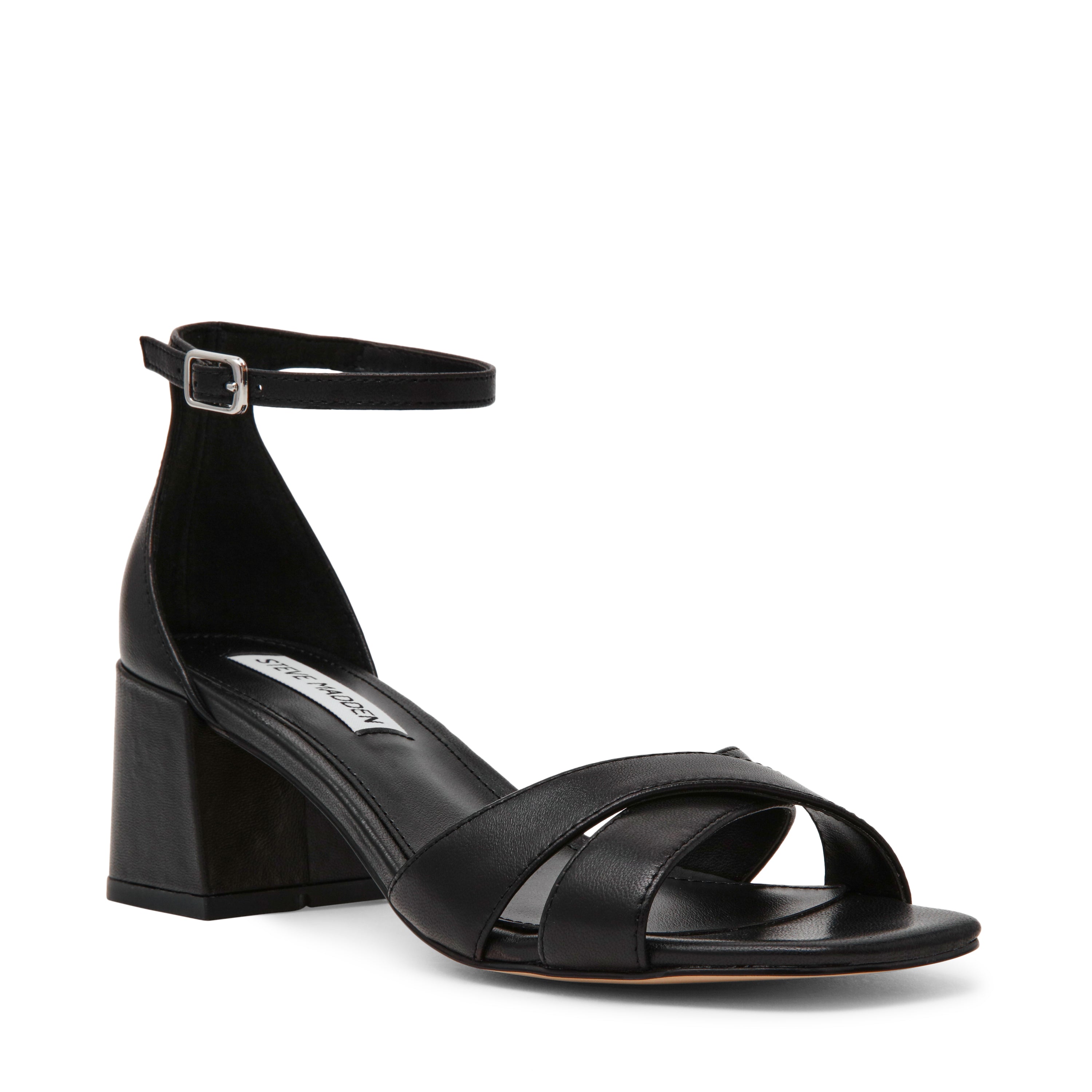 Sandali con tacco largo Steve Madden FERGIE BLACK LEATHER Steve Madden 