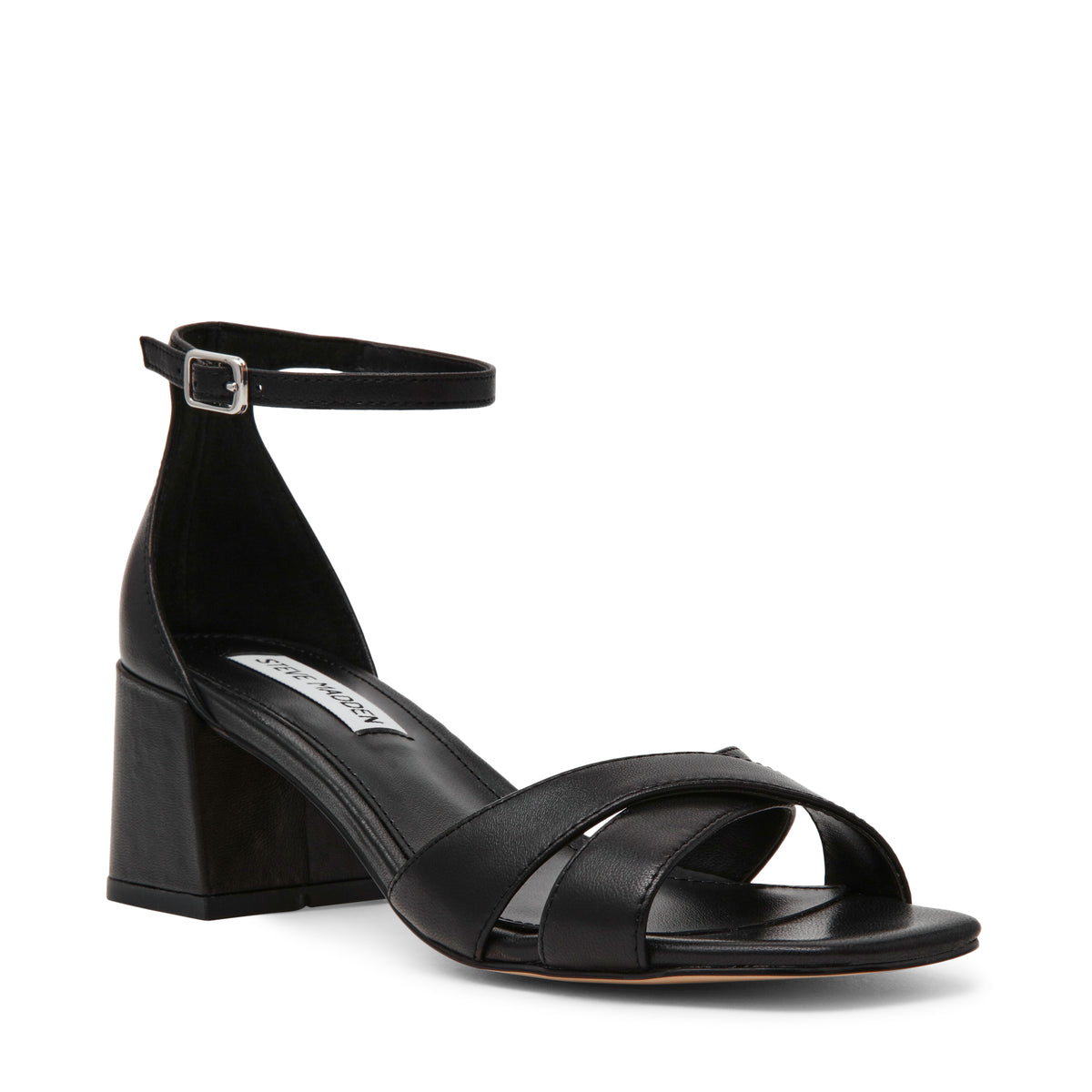 Sandali con tacco largo Steve Madden FERGIE BLACK LEATHER Steve Madden 