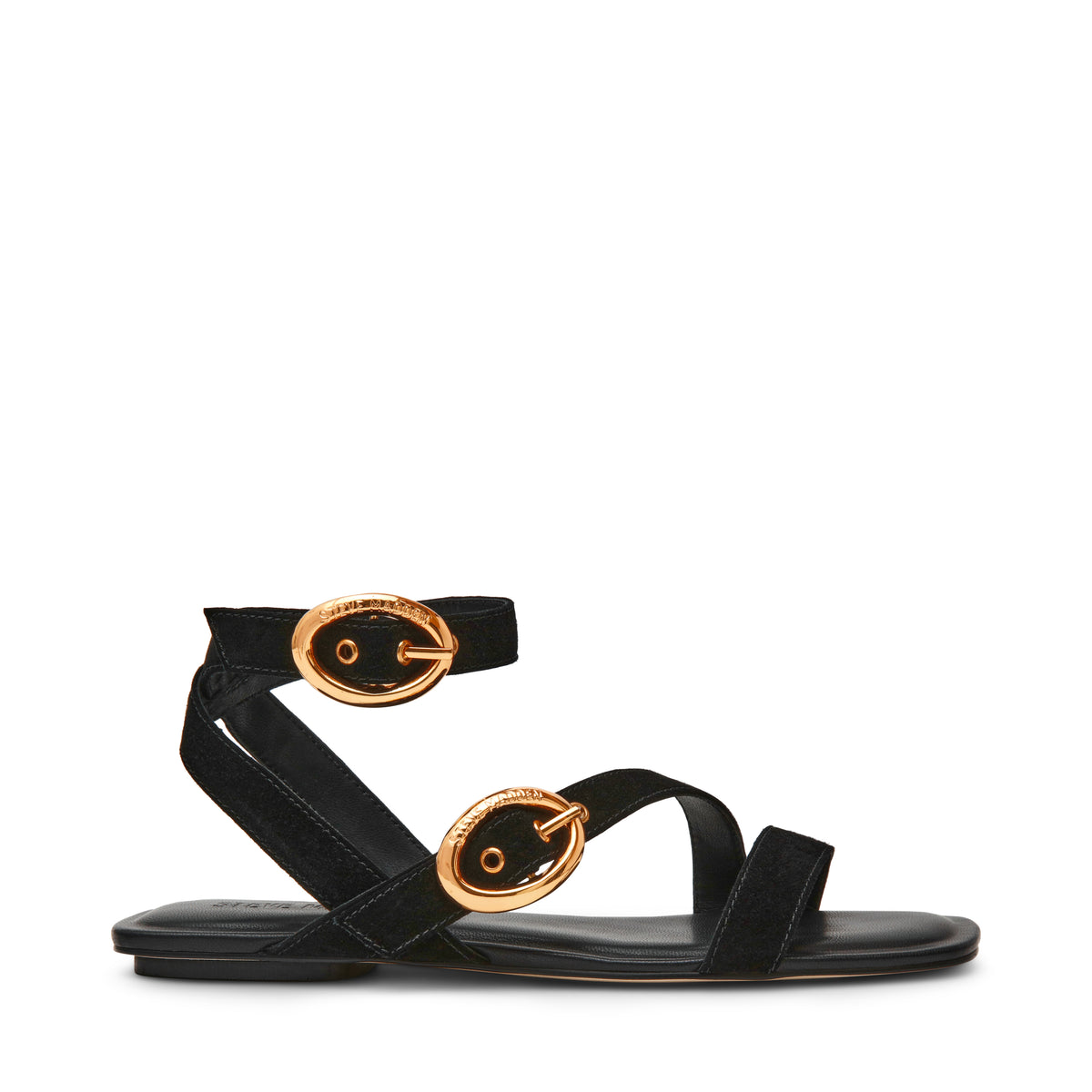 KARMIN - sandalo basso con fibbie KARMIN BLACK SUEDE Steve Madden 