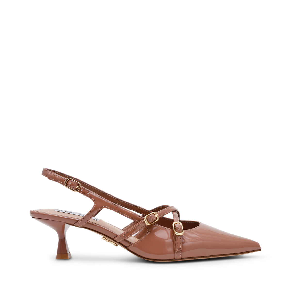 Décolleté Slingback con fibbie e tacco basso LINDALE TAUPE PATENT Steve Madden 