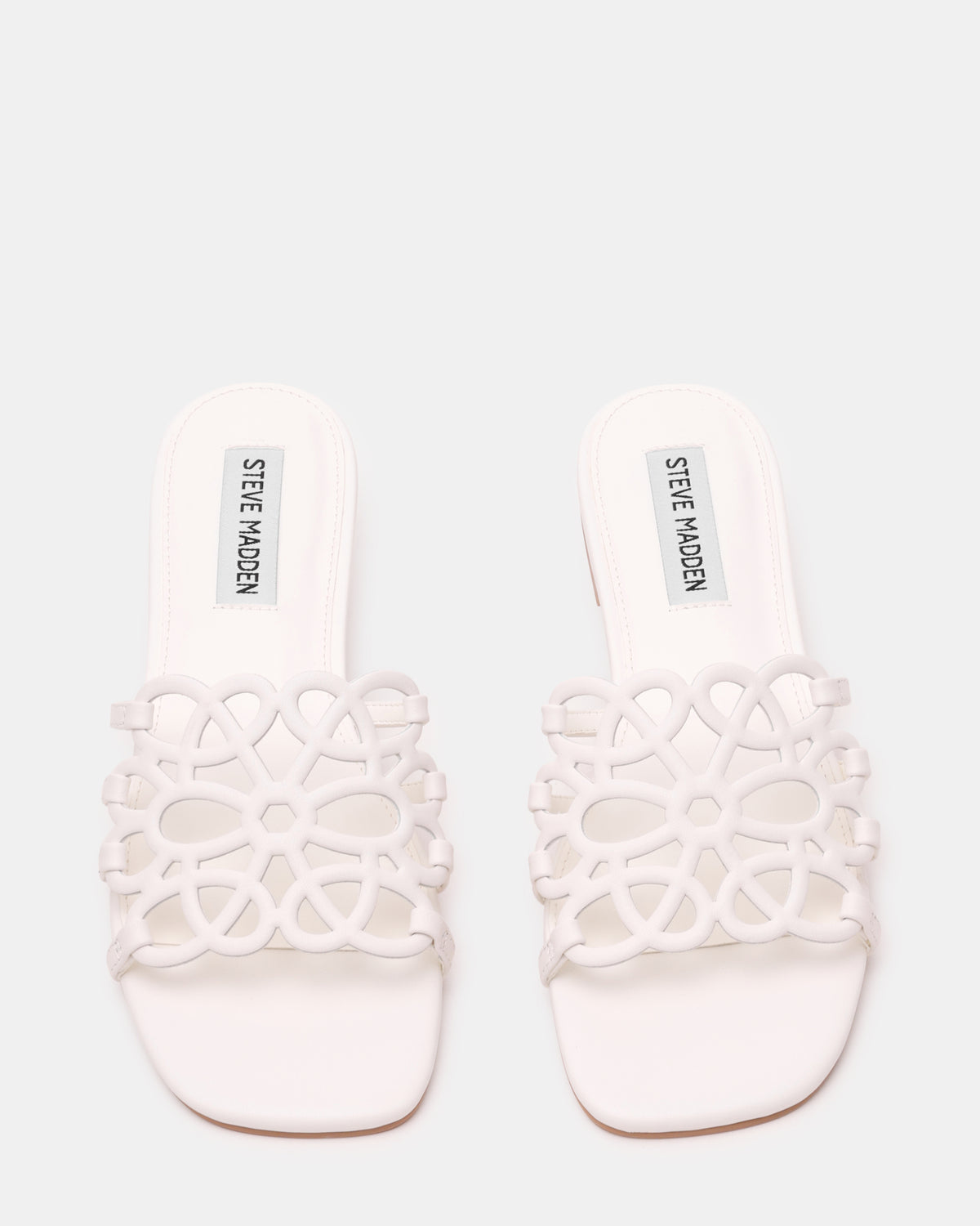 LOTUS - ciabatta flat con fascia LOTUS WHITE LEATHER Steve Madden 