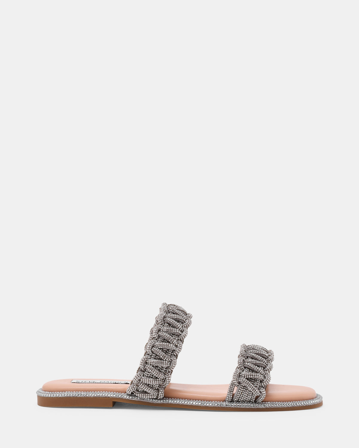 Sandalo Flat NYSSA con Doppia Fascia Intrecciata e Strass NYSSA SILVER Steve Madden 