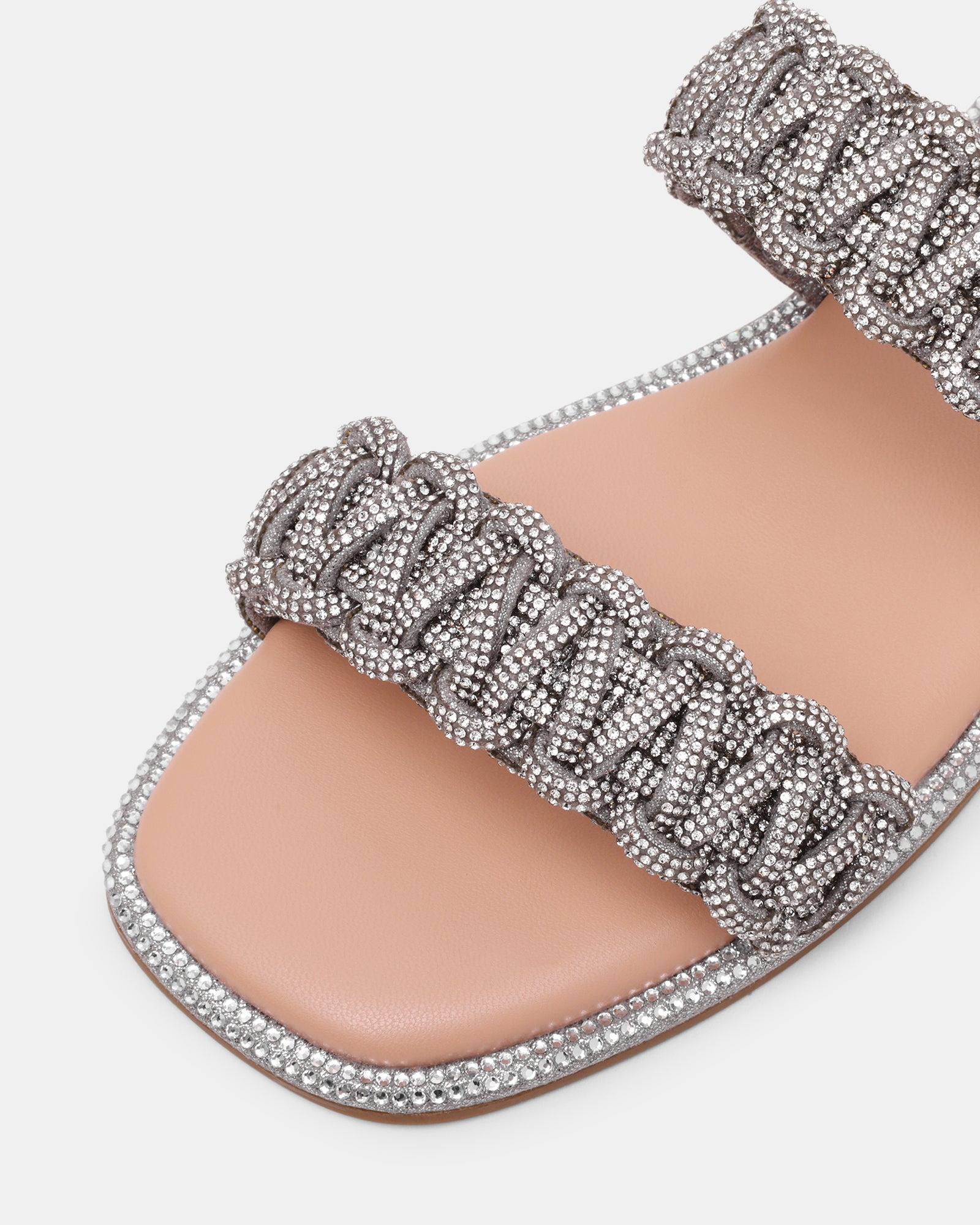 Sandalo Flat NYSSA con Doppia Fascia Intrecciata e Strass NYSSA SILVER Steve Madden 