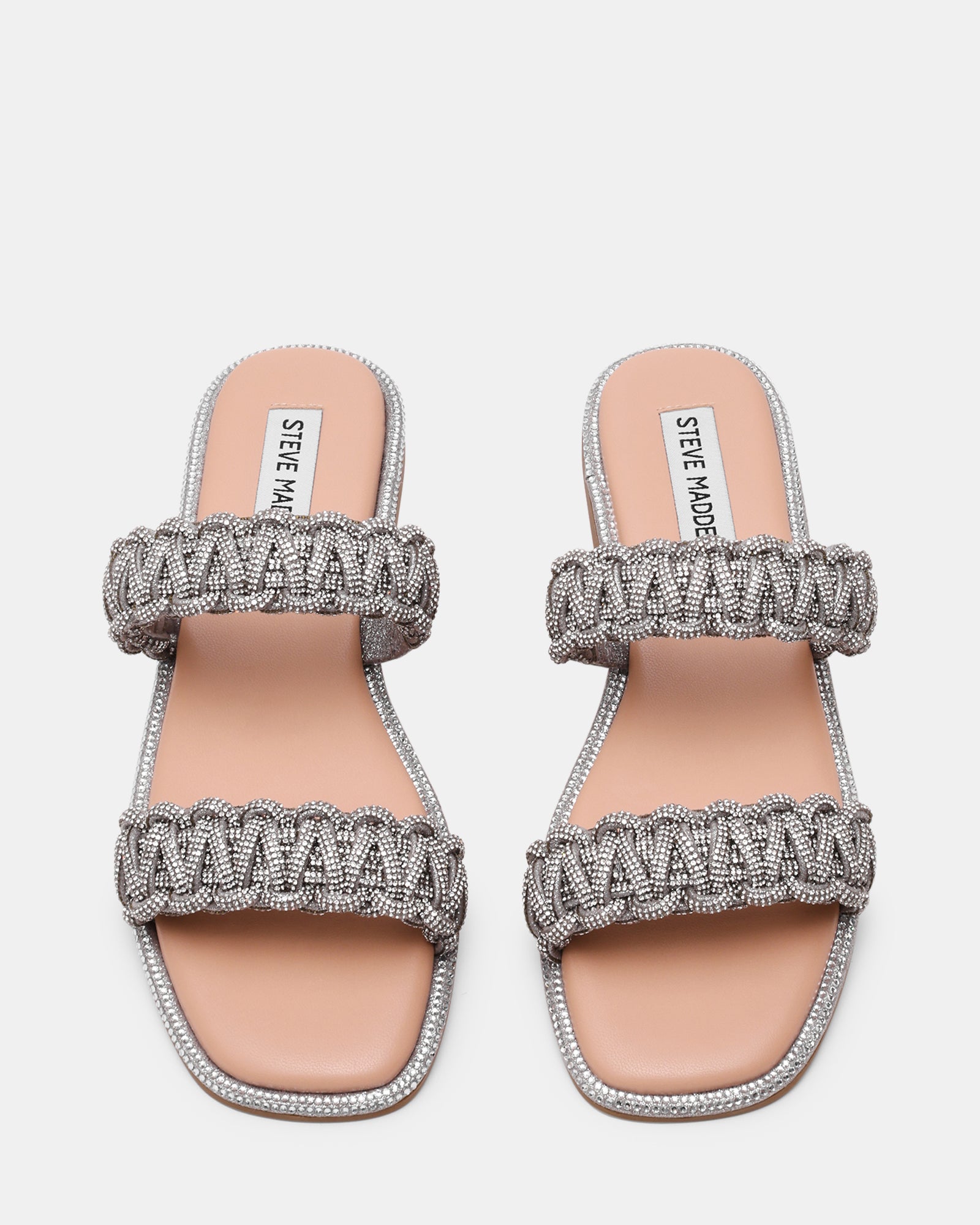 Sandalo Flat NYSSA con Doppia Fascia Intrecciata e Strass NYSSA SILVER Steve Madden 