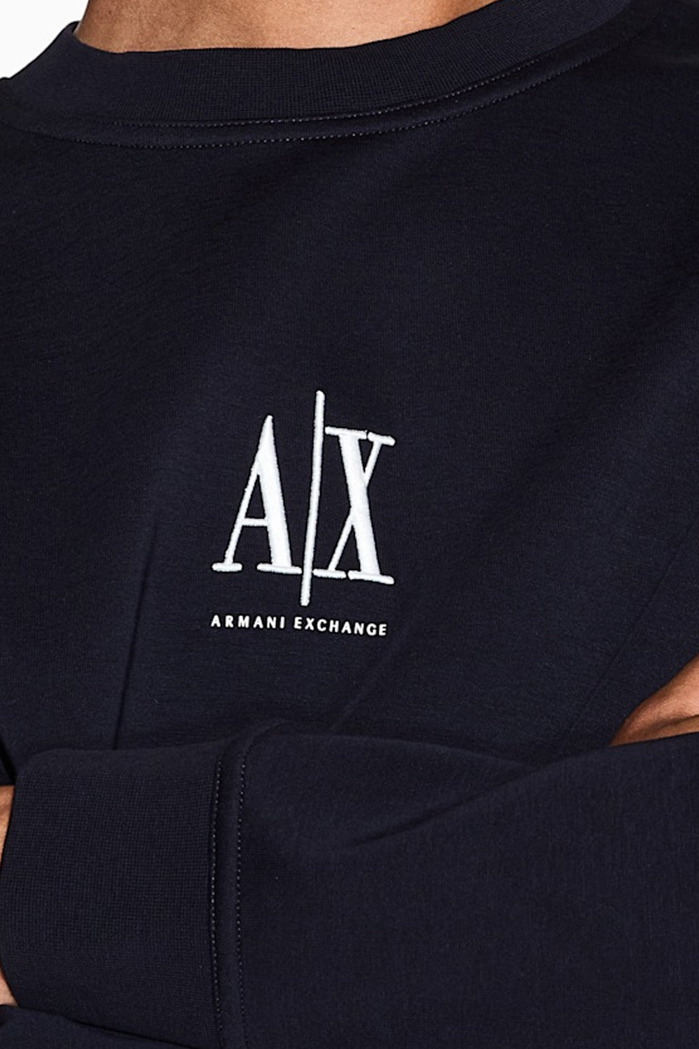Felpa girocollo in cotone elasticizzato con logo Icon XM000368 AF10818UB101 Armani Exchange 