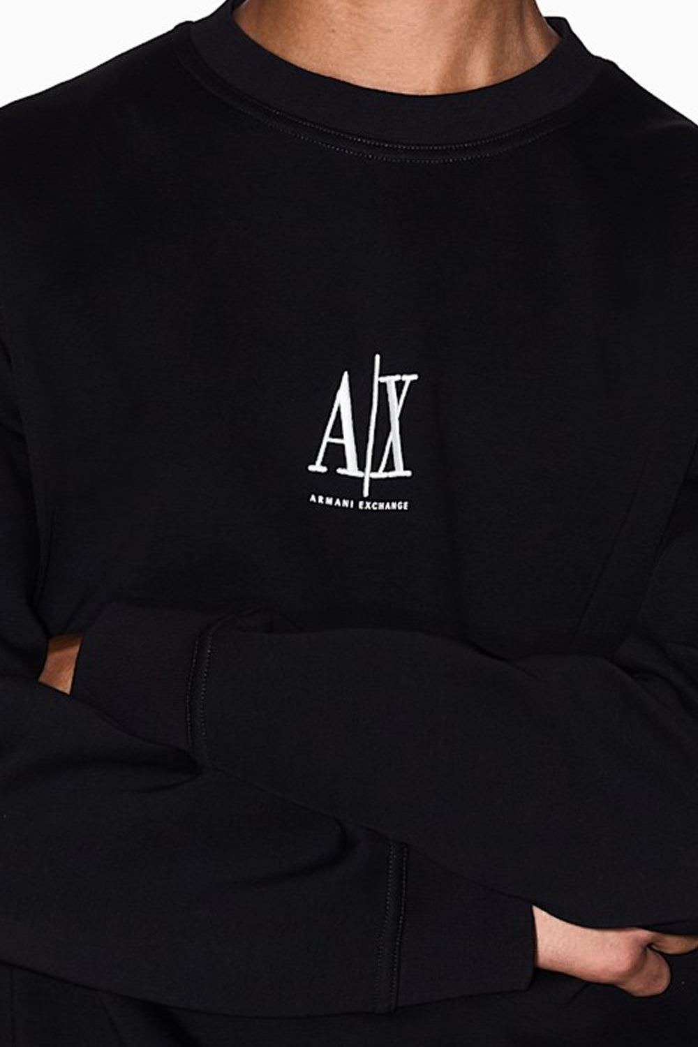 Felpa girocollo in cotone elasticizzato con logo Icon XM000368 AF10818UC001 Armani Exchange 