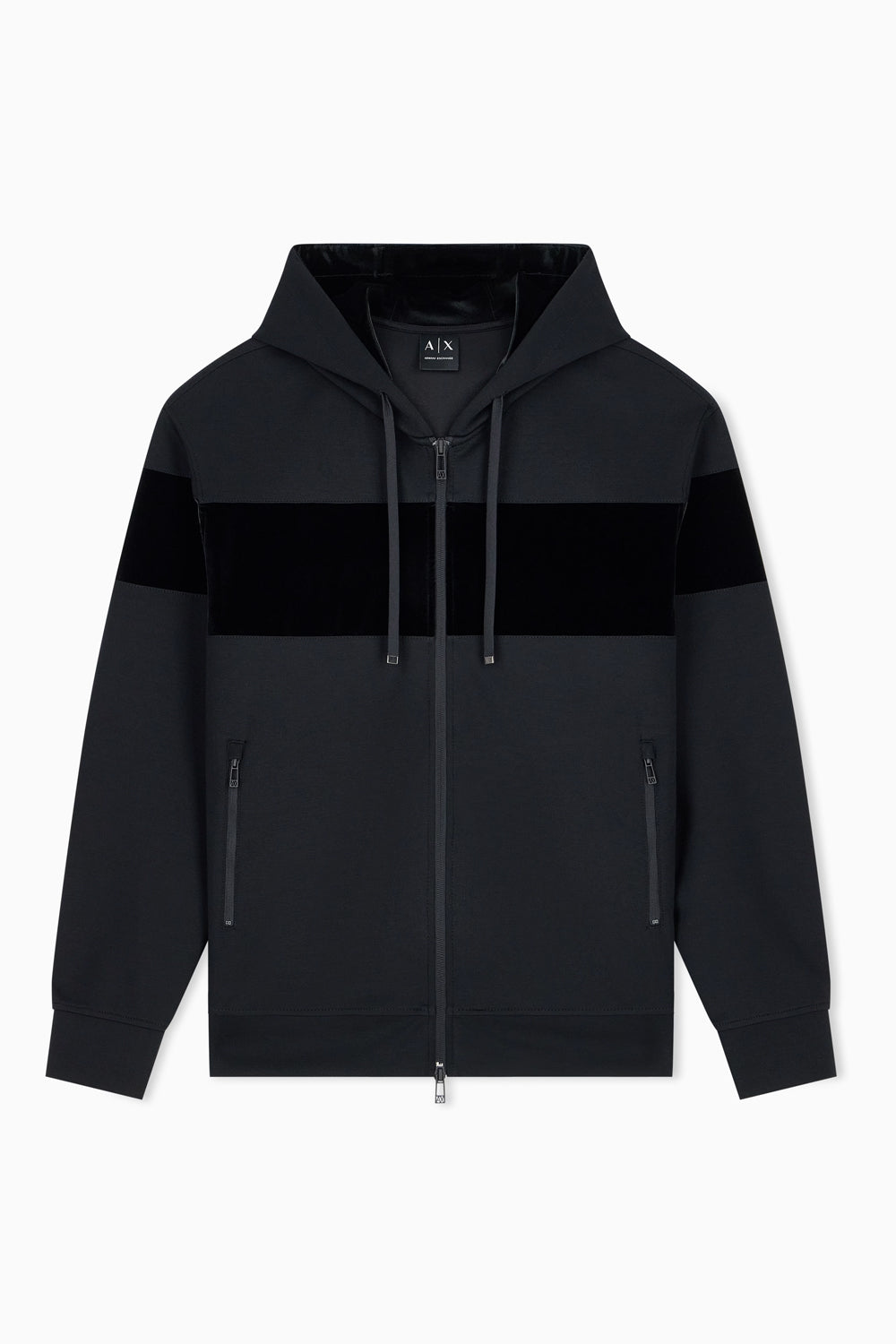 Felpa in modal stretch con cappuccio e banda in velluto XM002923 AF19936UC001 Armani Exchange 