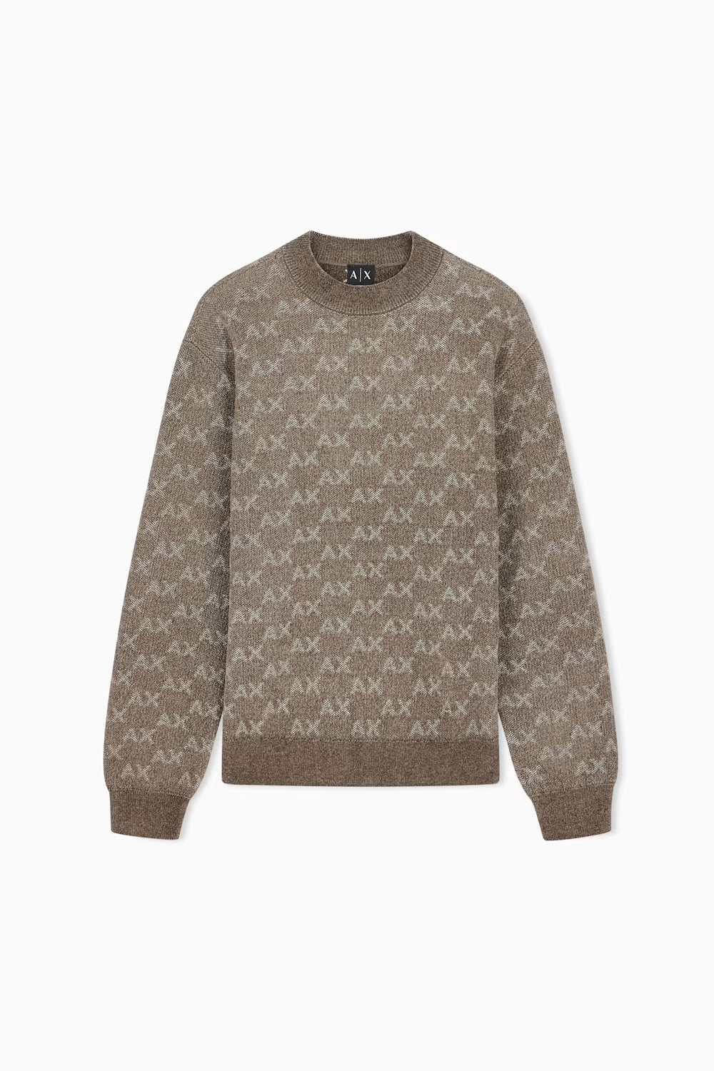 Pullover girocollo con logo all over e bordi a costine XM002992 AF16916F6236 Armani Exchange 