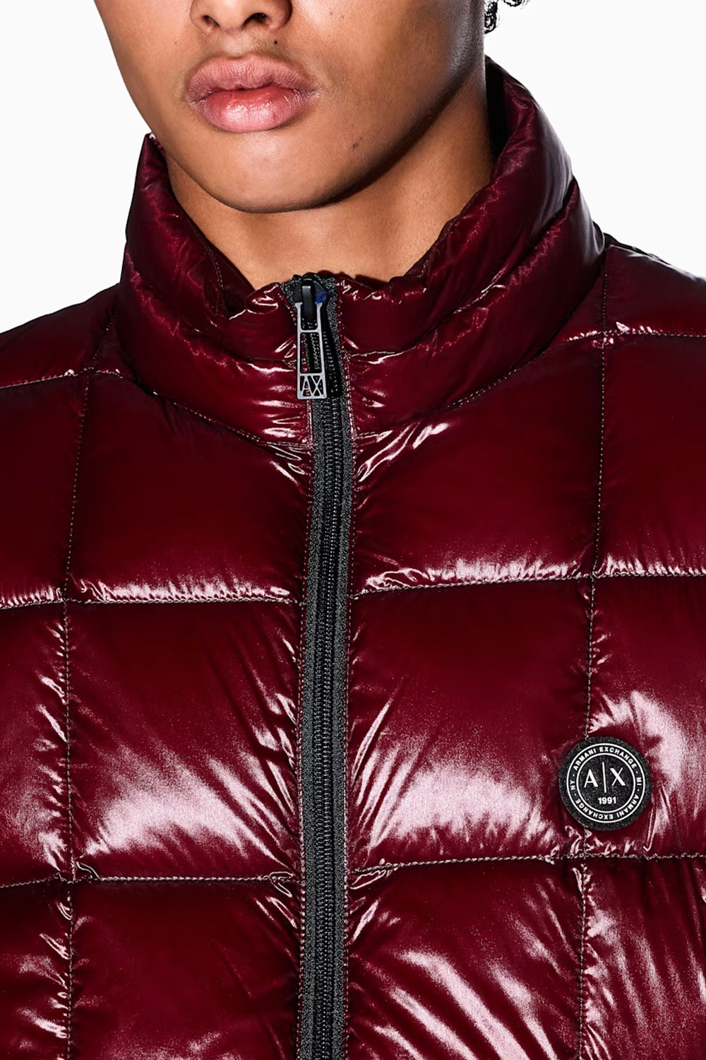 Piumino lucido trapuntato con zip e collo alto XM003474 AF23755U6004 Armani Exchange 