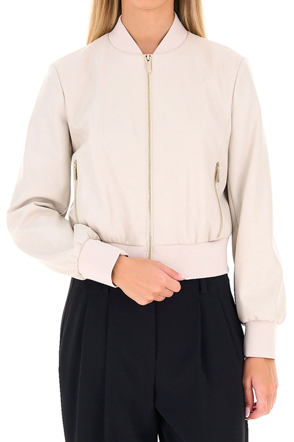 Bomber in similpelle con zip e bordi a costine XW003136 AF10203U1039 Armani Exchange 