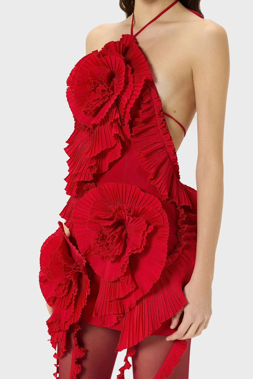 Abito in taffeta con rose 3D RF6046 T8864X0824 Blumarine 