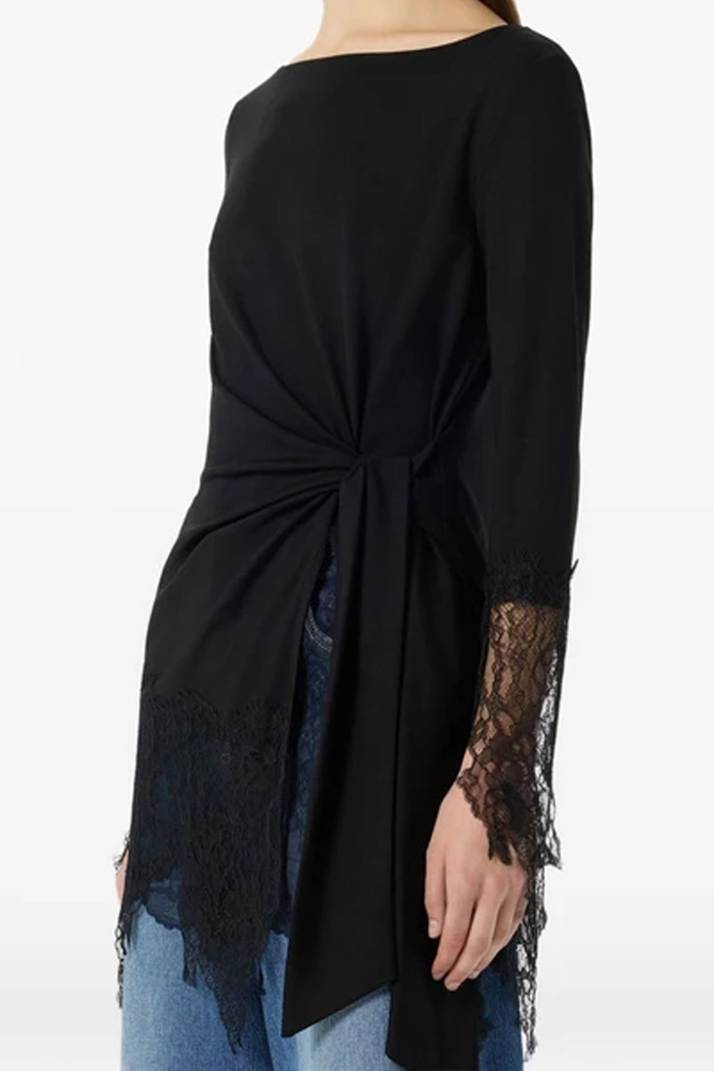 Abito corto nero con pizzo RF6097 J161022222 Blumarine 