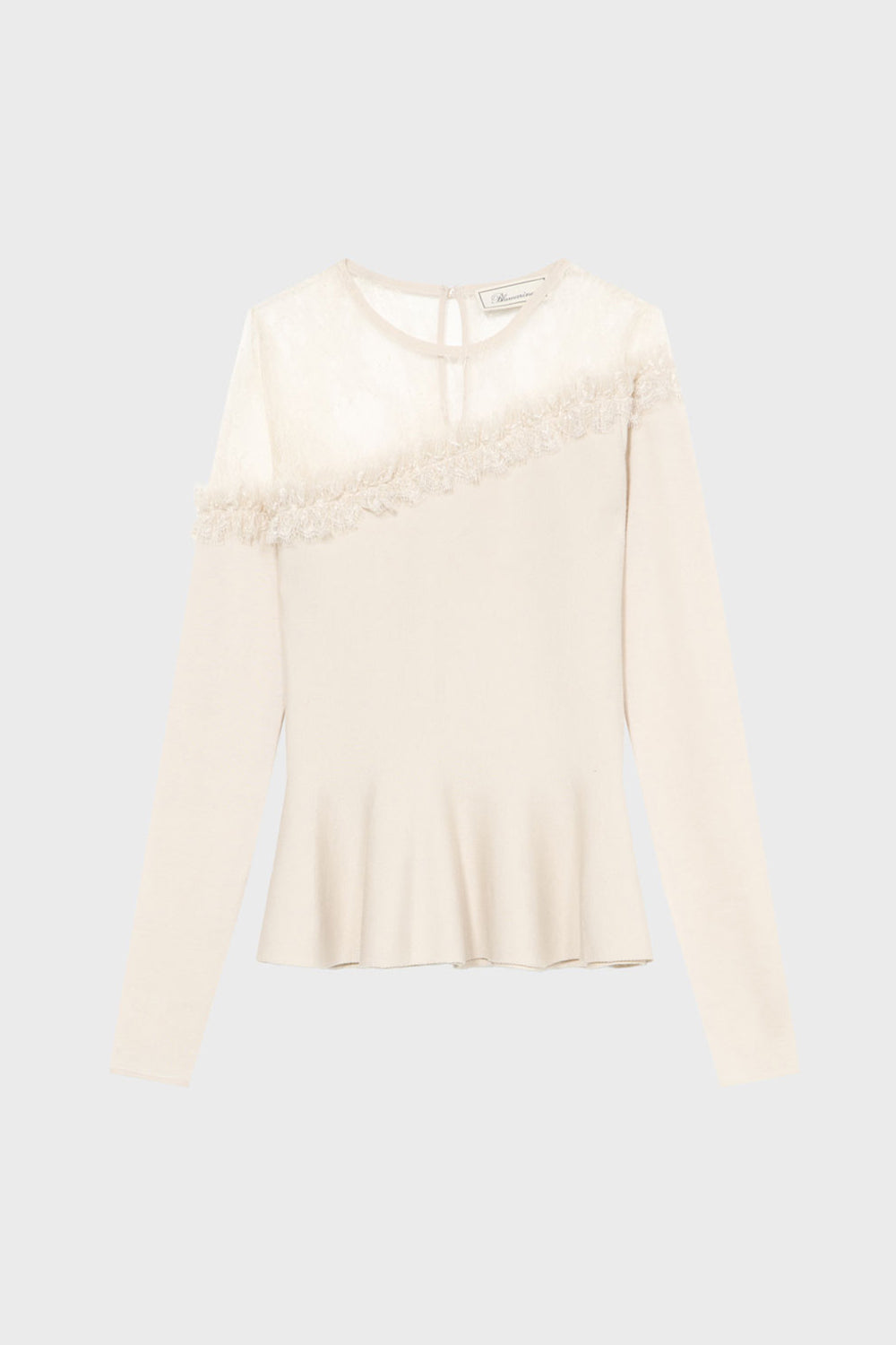 Maglia in lana con carré in tulle RF6170 MA313X0818 Blumarine 