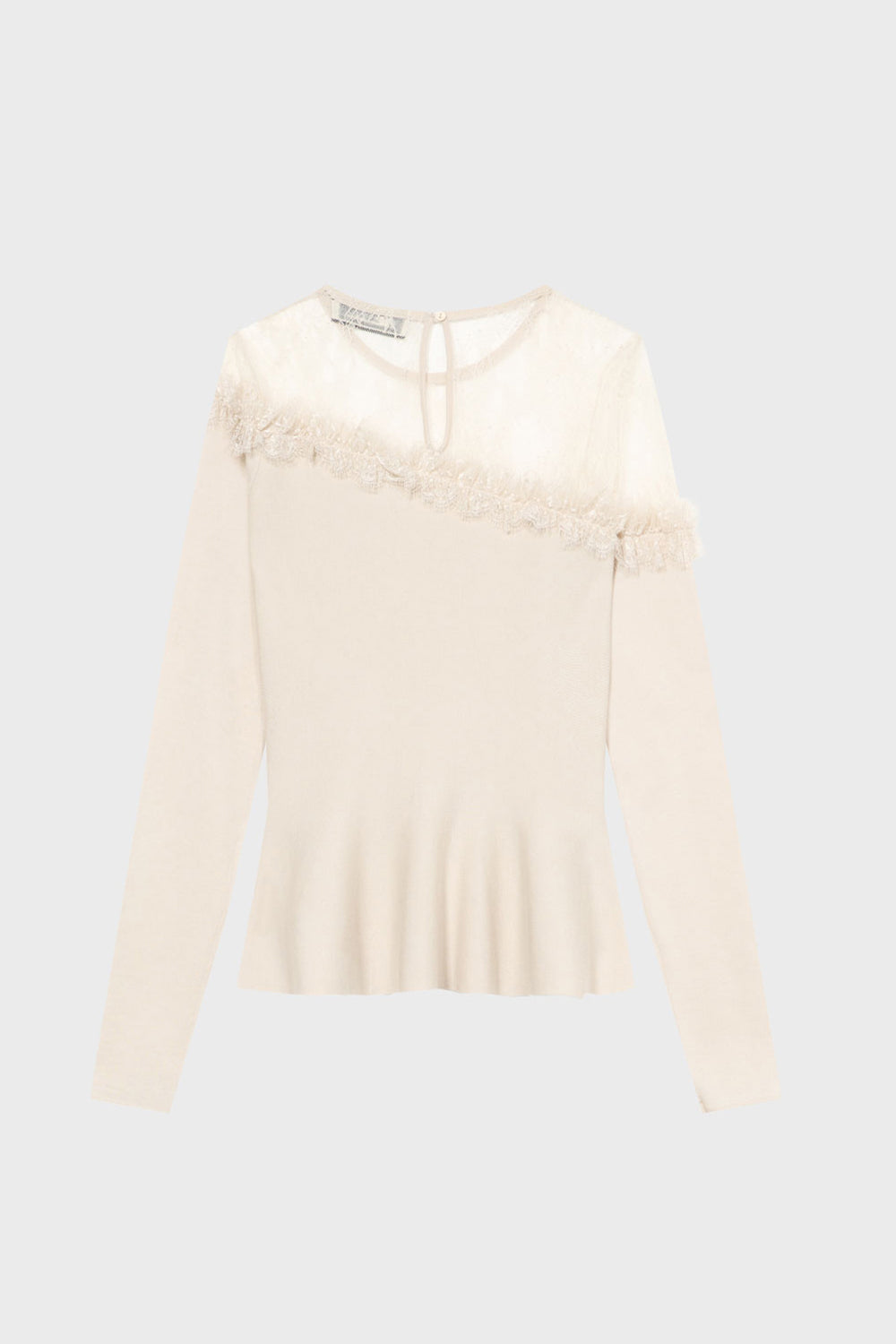 Maglia in lana con carré in tulle RF6170 MA313X0818 Blumarine 