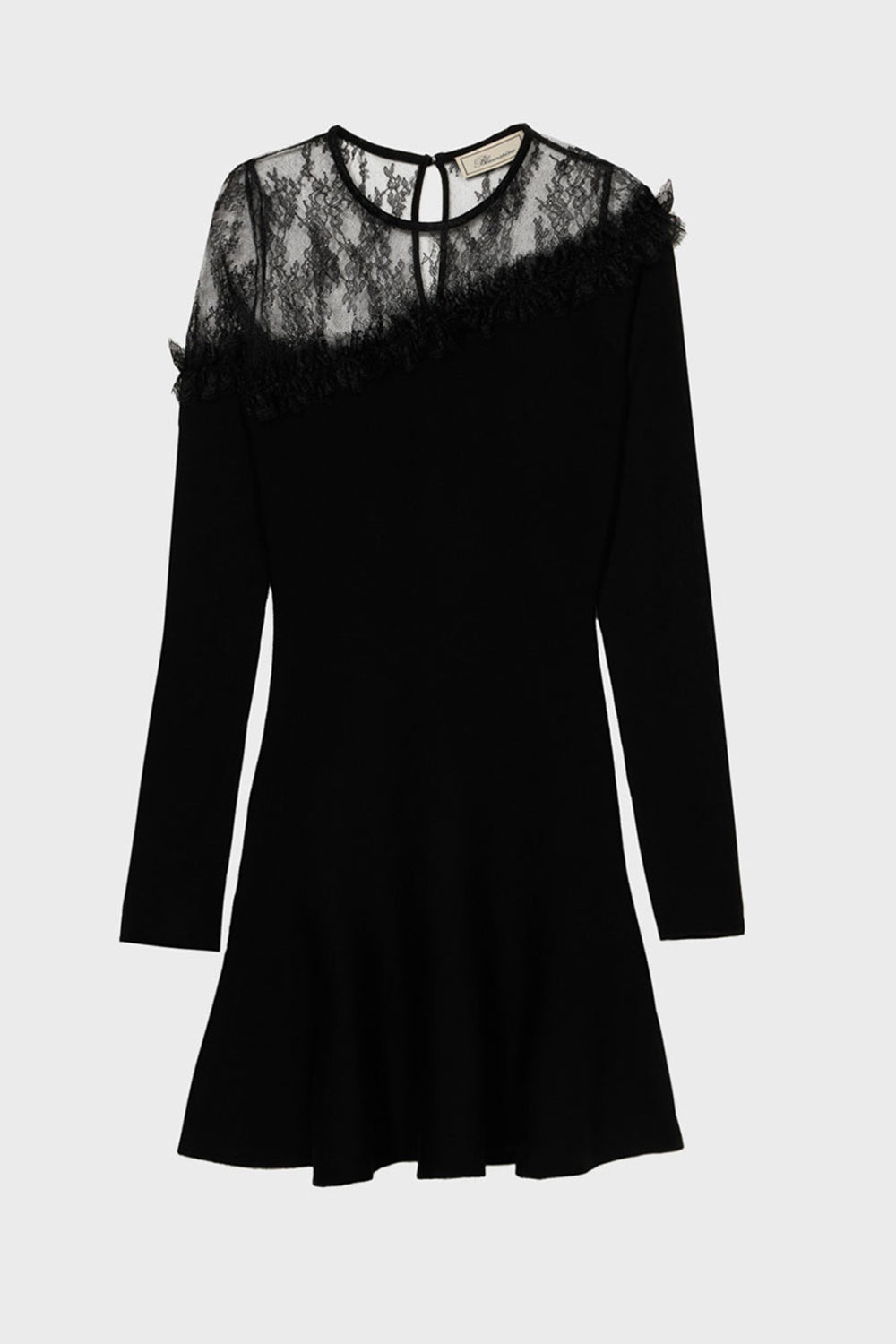 Abito in lana con carré in tulle RF6173 MA31322222 Blumarine 