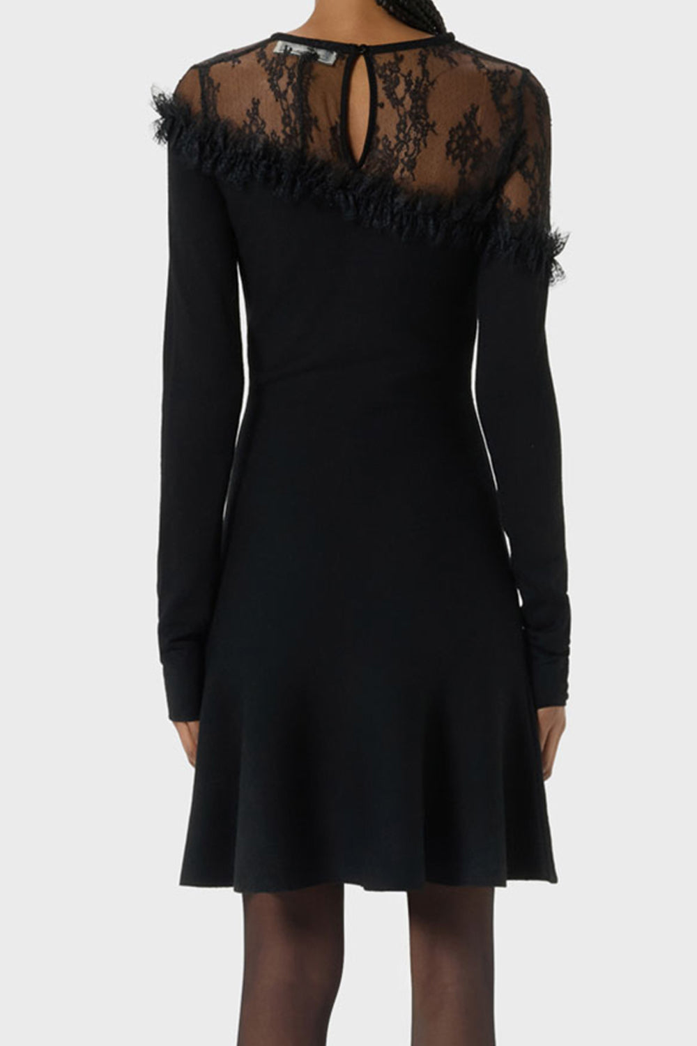 Abito in lana con carré in tulle RF6173 MA31322222 Blumarine 