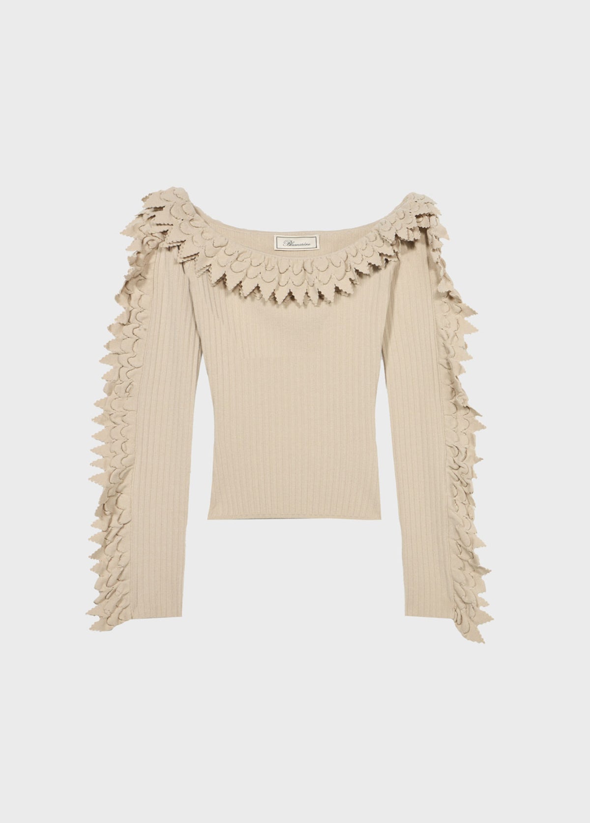 Maglia a coste con balze smerlate RF6177 MAB33X0830 Blumarine 