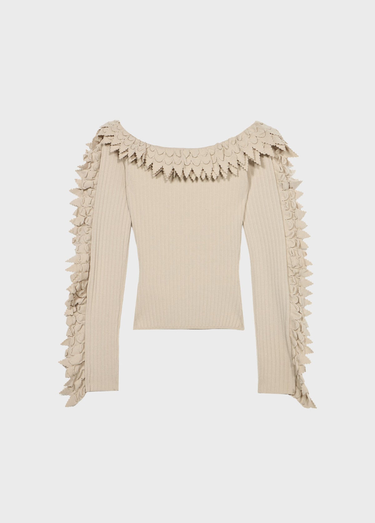 Maglia a coste con balze smerlate RF6177 MAB33X0830 Blumarine 