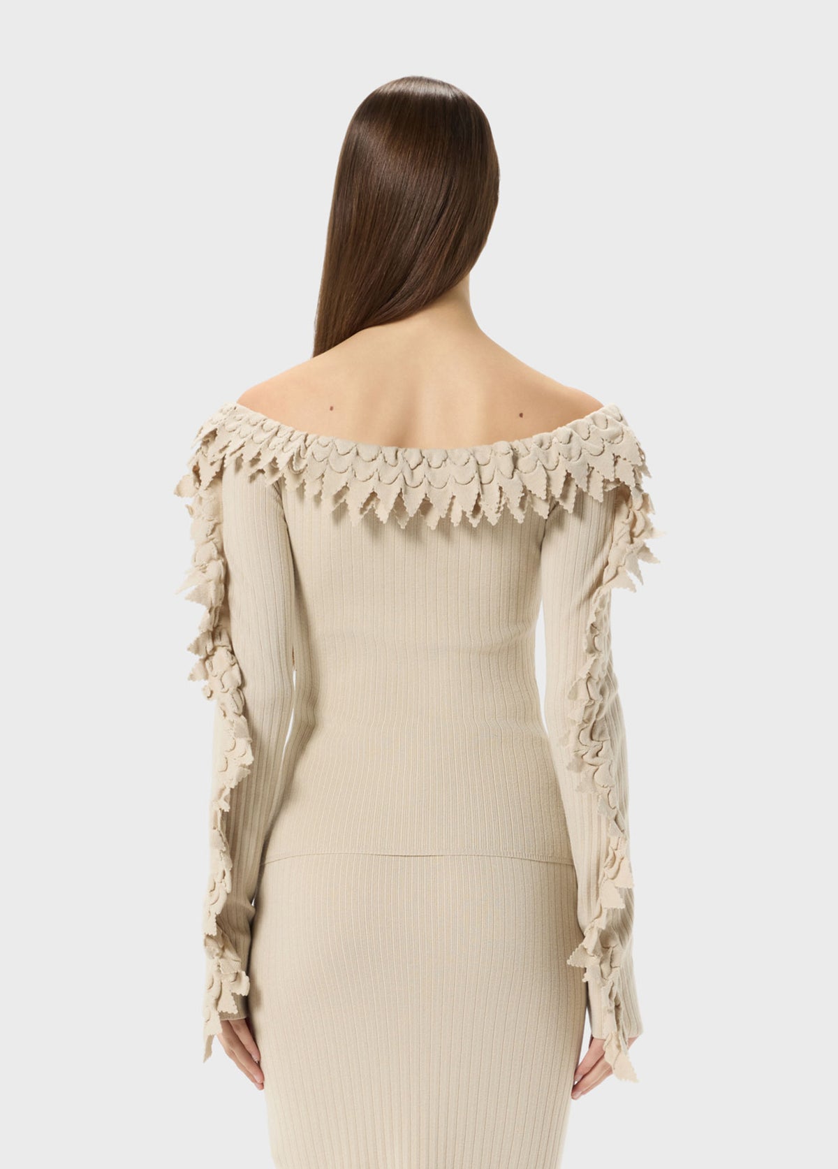 Maglia a coste con balze smerlate RF6177 MAB33X0830 Blumarine 