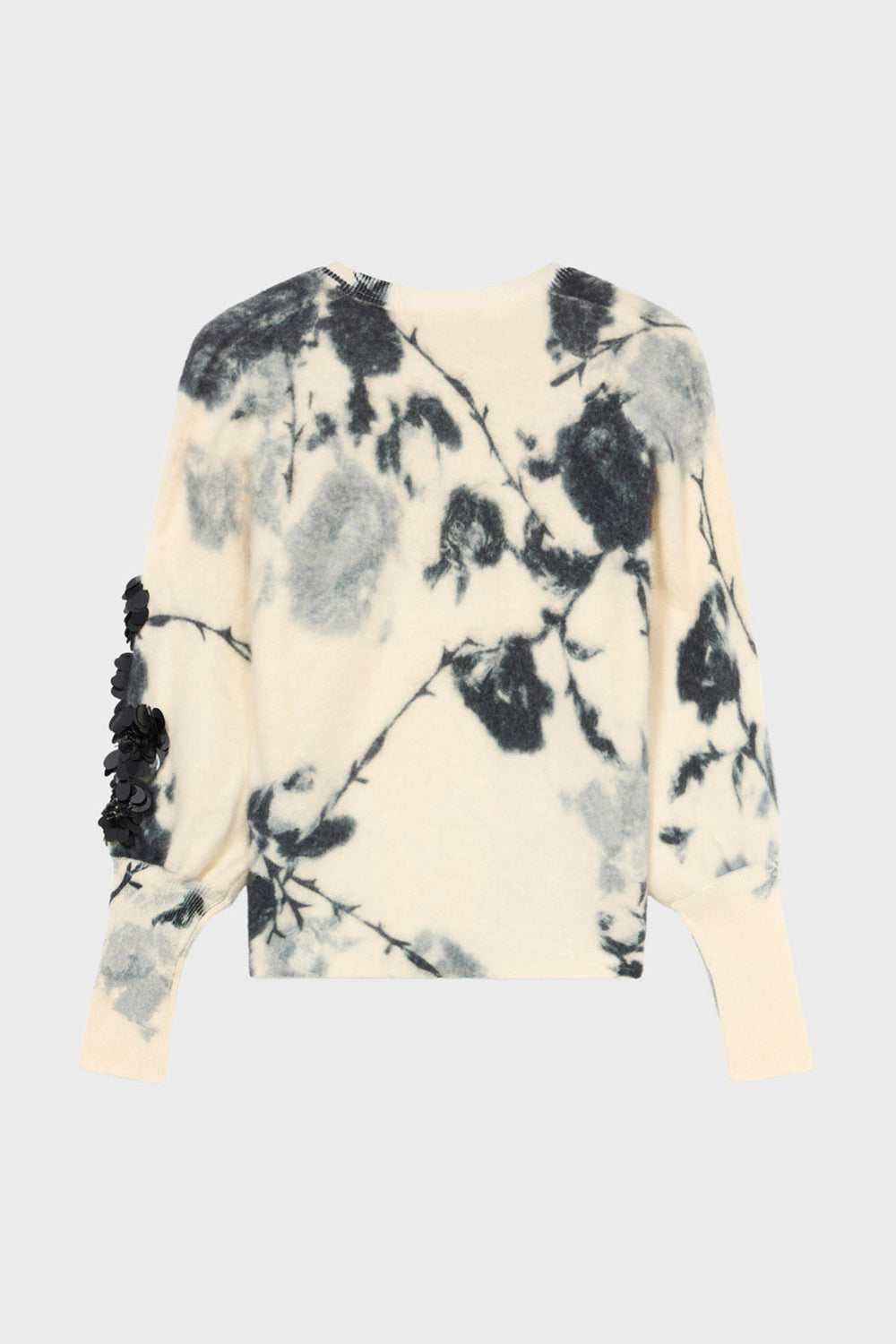 Maglia in lana e cashmere a stampa con fiori 3D RF6200 MAB38L9635 Blumarine 