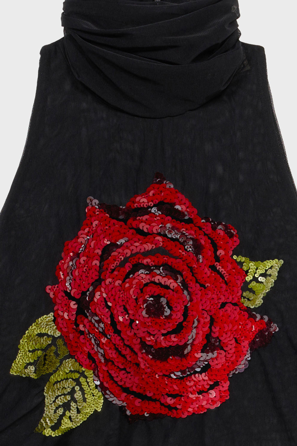 Top in tulle con ricamo in paillettes RF6225 J0001L9637 Blumarine 