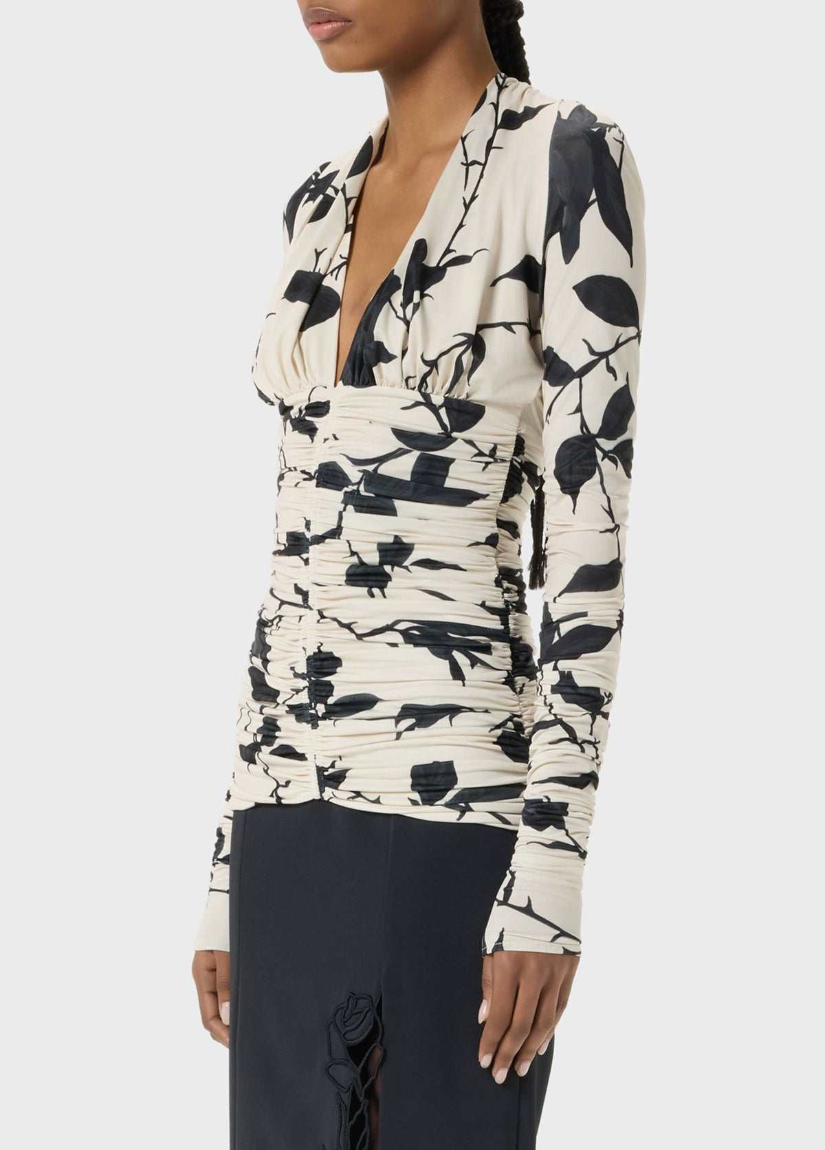maglia increspata a maniche lunghe RF6243 J1620L9635 Blumarine 