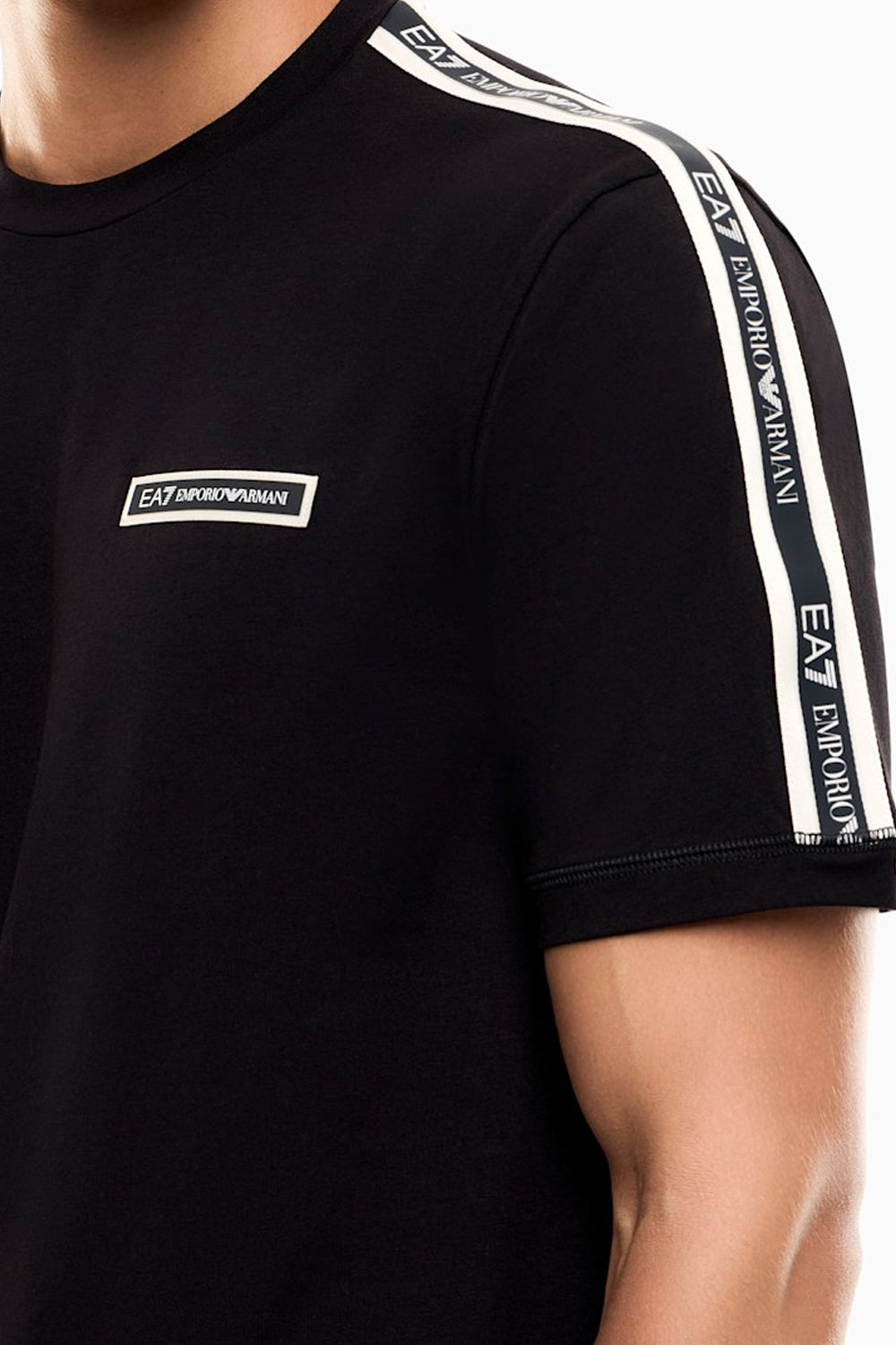T-shirt Logo Series in cotone con bande sulle spalle 7M002189 AF10373UC001 EA7 Emporio Armani 