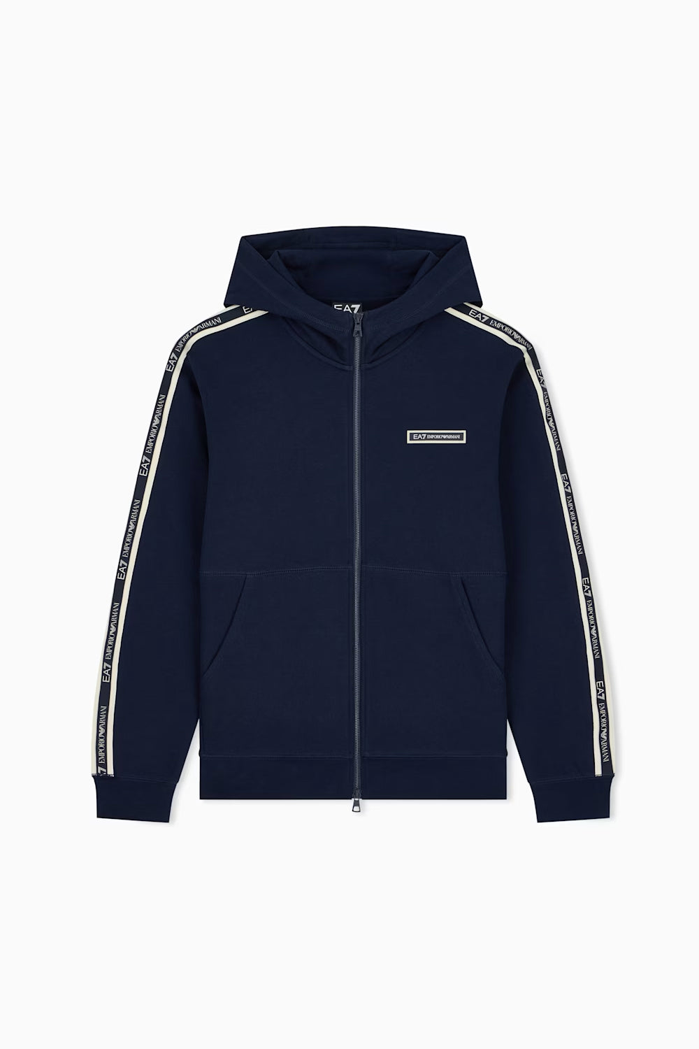 Felpa Logo Series con cappuccio e zip in cotone 7M002197 AF10377UB102 EA7 Emporio Armani 