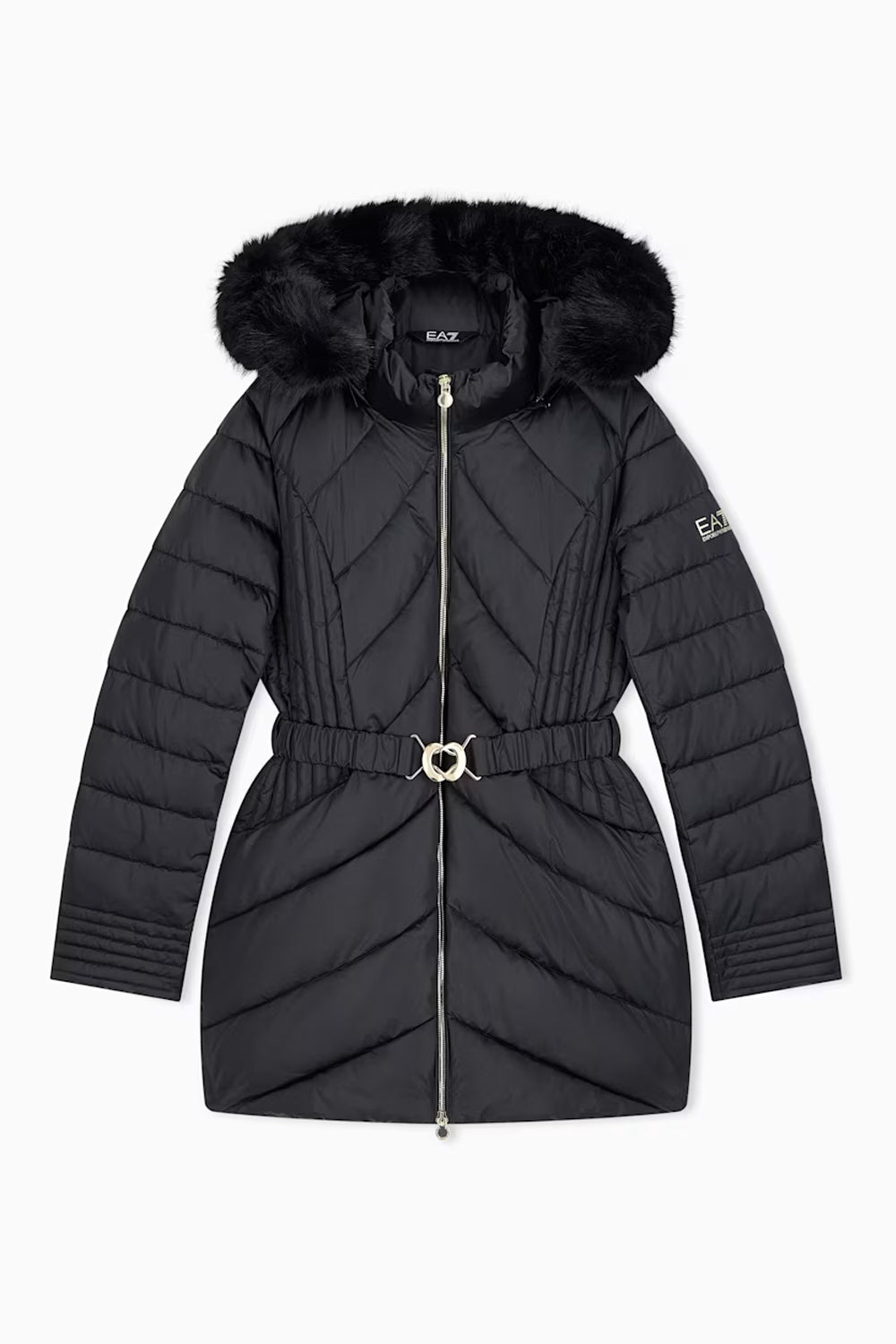 Caban trapuntato con cappuccio e pelliccia 7W001500 AF25639UC001 EA7 Emporio Armani 